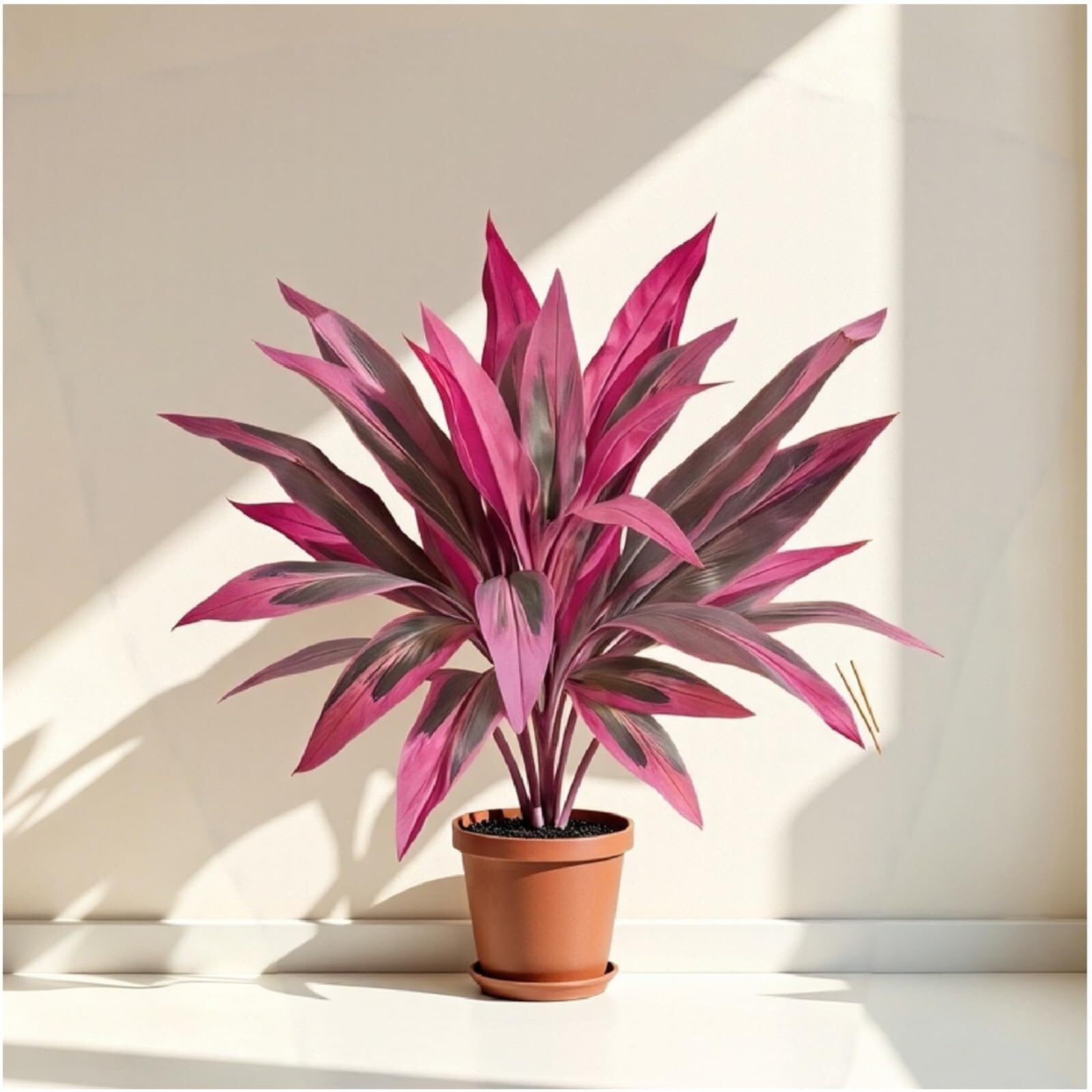 Lcpkuttr 2Pcs Purple Red 2Pcs Large Realistic Artificial Boston Fern Dragon's Blood Tree, 4 Colors Faux Greenery Plants, Faux Greenery For Plant Wall Floral Arrangement Accessories R0g612(2Pcs Purple Red)