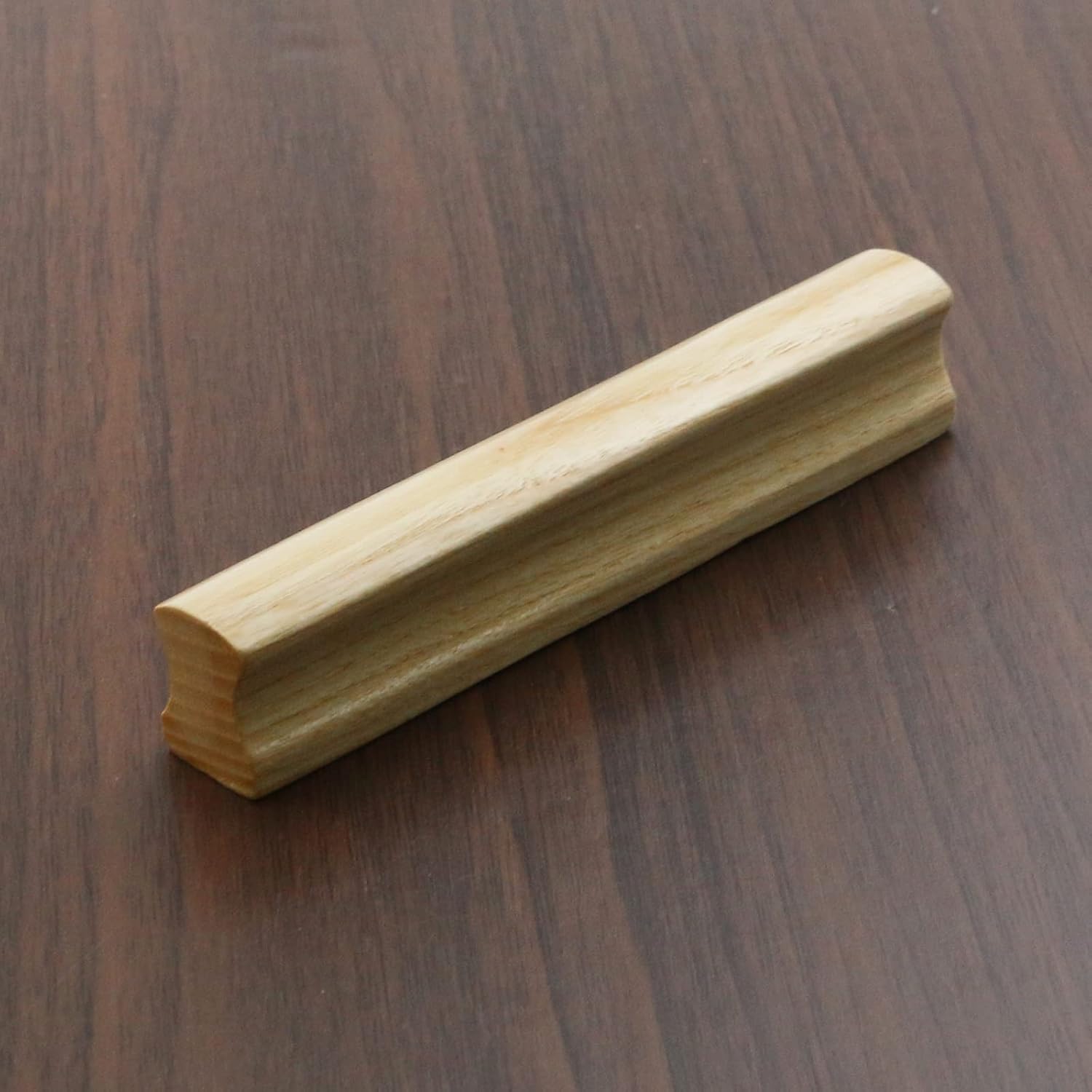 MY MIRONEY 6Pcs Solid Wood Finished Drawer Pulls Ash Wood Cabinet Handles Hardware Furniture Dresser Wardrobe Handles Pulls with Screws, 3.78" Hole Centers