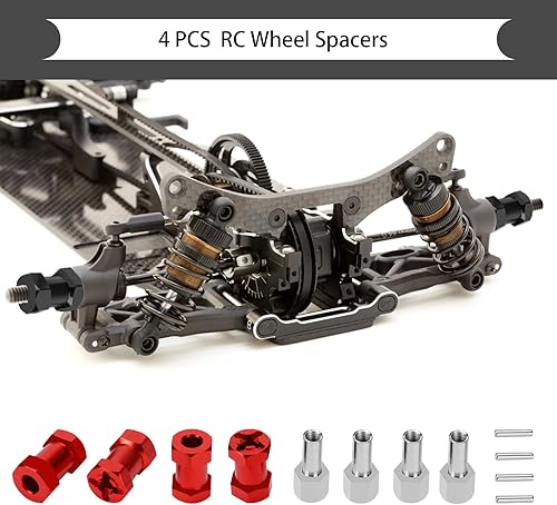 Miniatura 4 de Espaciadores hexagonales de rueda RC de 0.472 in, extensión de cubo hexagonal de 0.787 in para mejorar la estabilidad y el rendimiento en las piezas