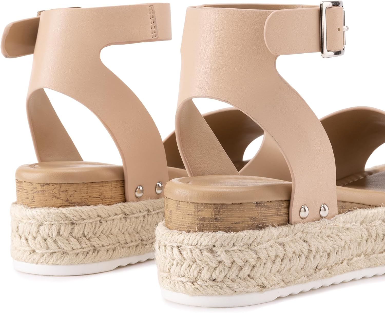 Athlefit Women's Platform Espadrille Wedge Sandals Comfortable Open Toe Buckle Sandals for Summer Casual - Image 5