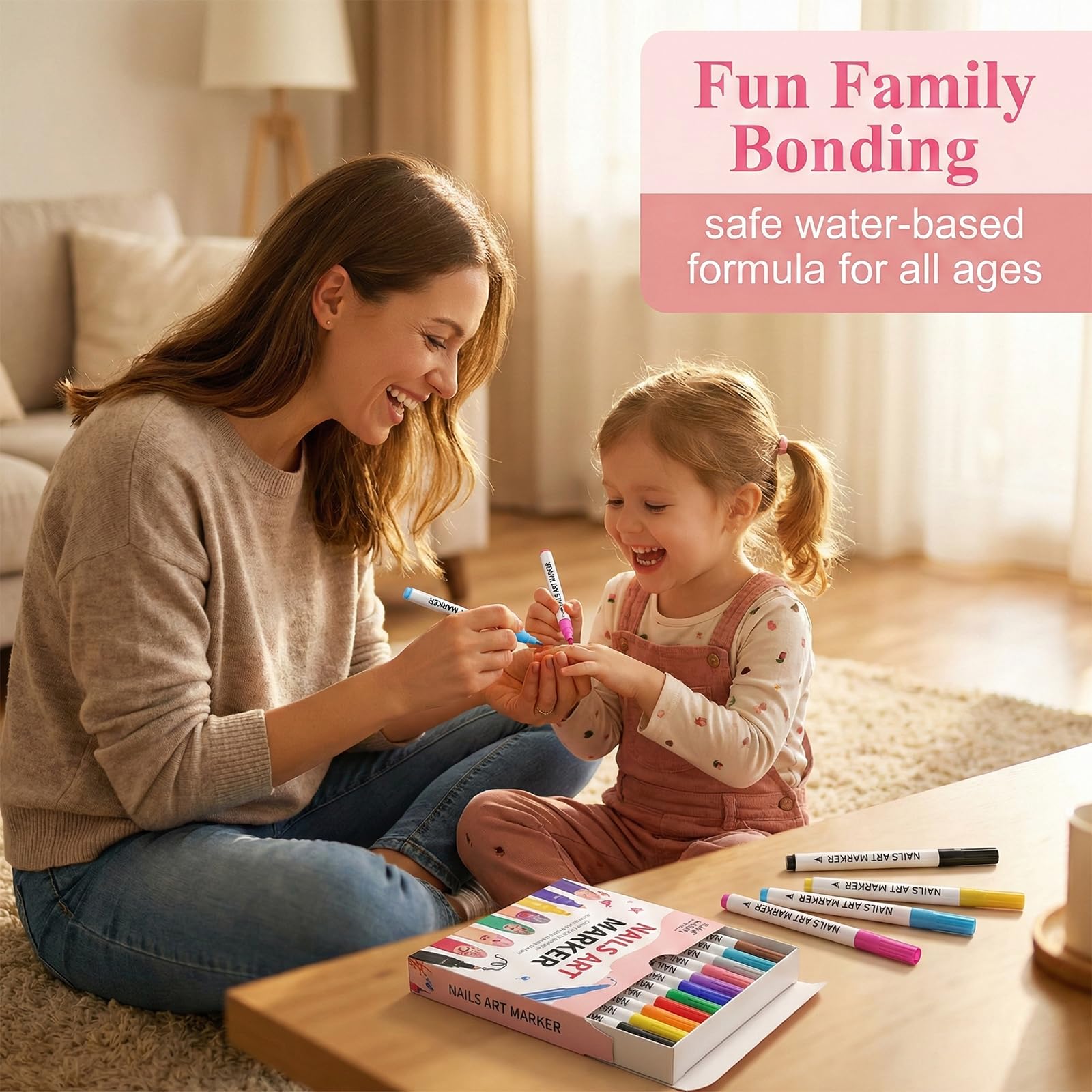 Set da 12 Penne per Nail Art 3D con Pennelli per Disegno e Dotting, Kit Completo per Decorazione Unghie Fai da Te, Ideale per Adulti e Bambini