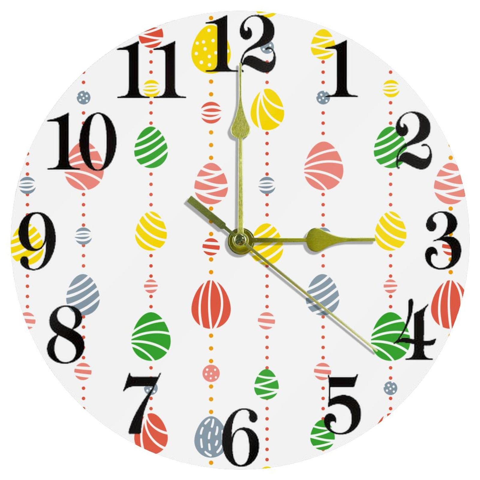 Horloge murale œufs de Pâques silencieuse pour décorer la classe et l'école