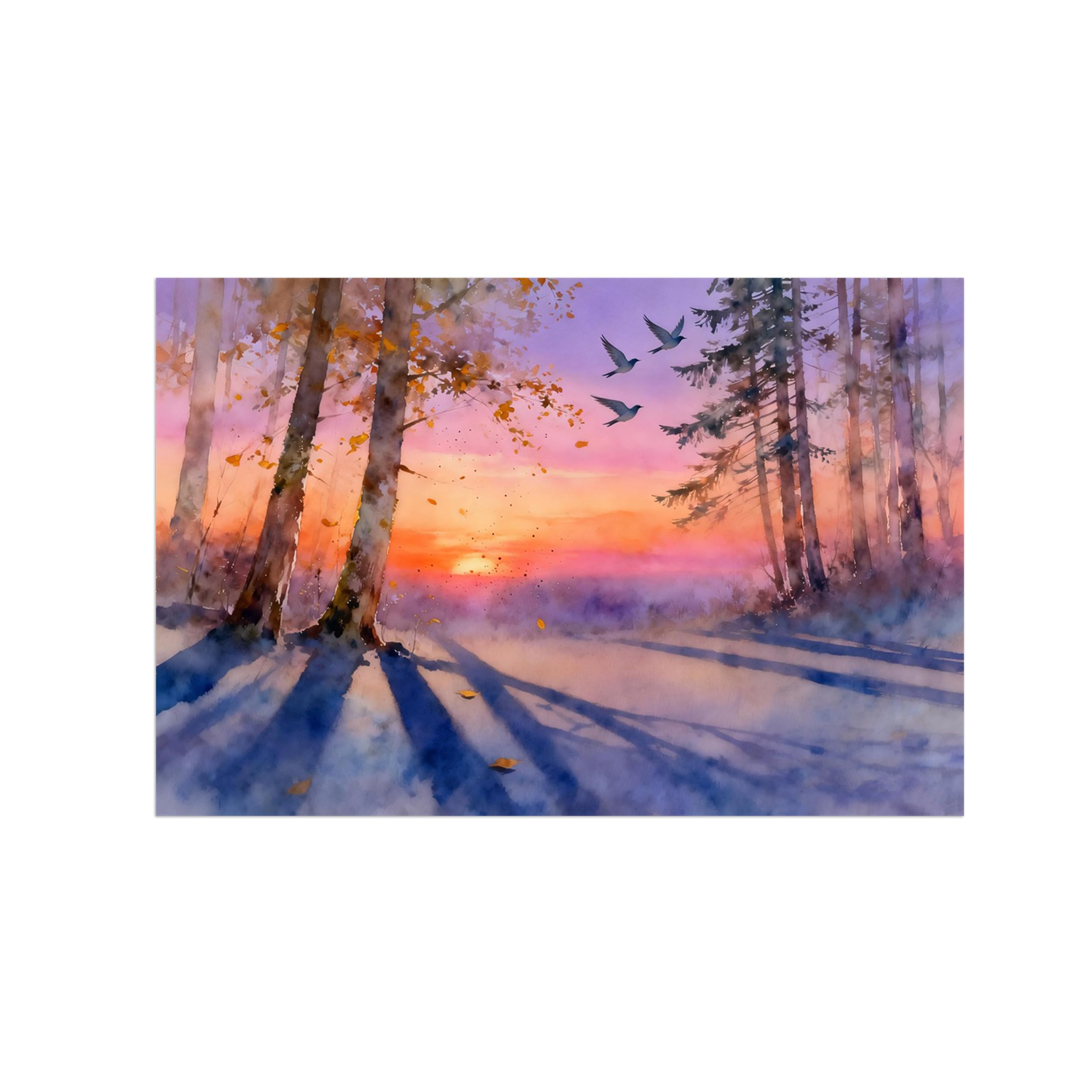 Ozpwbvy Unframed Tree Sunset Landscape Canvas Wall Art Picture 30X45cm