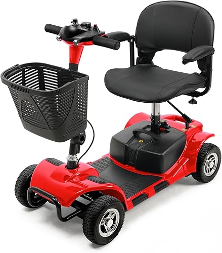 Miniatura 7 de Scooter de movilidad de 3 ruedas, silla de ruedas móvil de energía eléctrica para adultos mayores con luces plegable y compacta, scooter de viaje