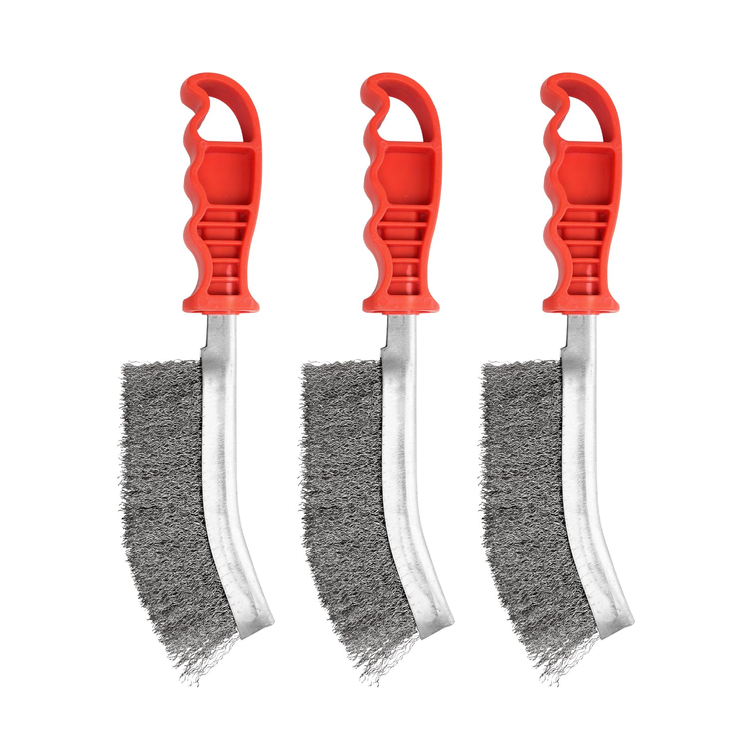 SI FANG 3 Stück Edelstahl Drahtbürste Set fur Reinigung Grill Rost | für Holz, Bohrer, Reinigung Schweißschlacke, mit Griff 235mm Handdrahtbürstensatz