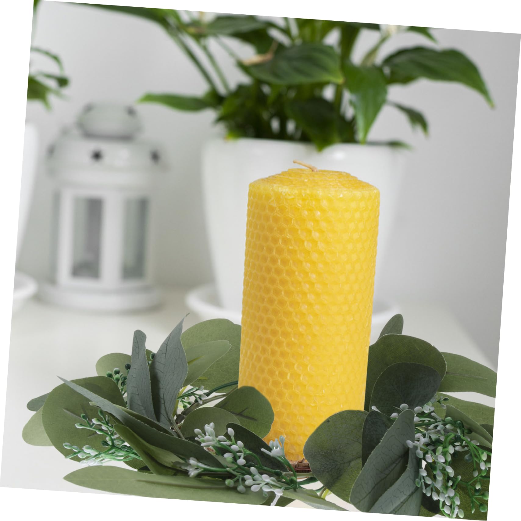 STOBAZA 5stücke Künstlicher Eukalyptus Kerzenkranz Wreath Für Festliche Tischdekoration Für Hochzeiten Weihnachten Besondere Anlässe Mit Lebhaften Farben Und Realistischen Blättern