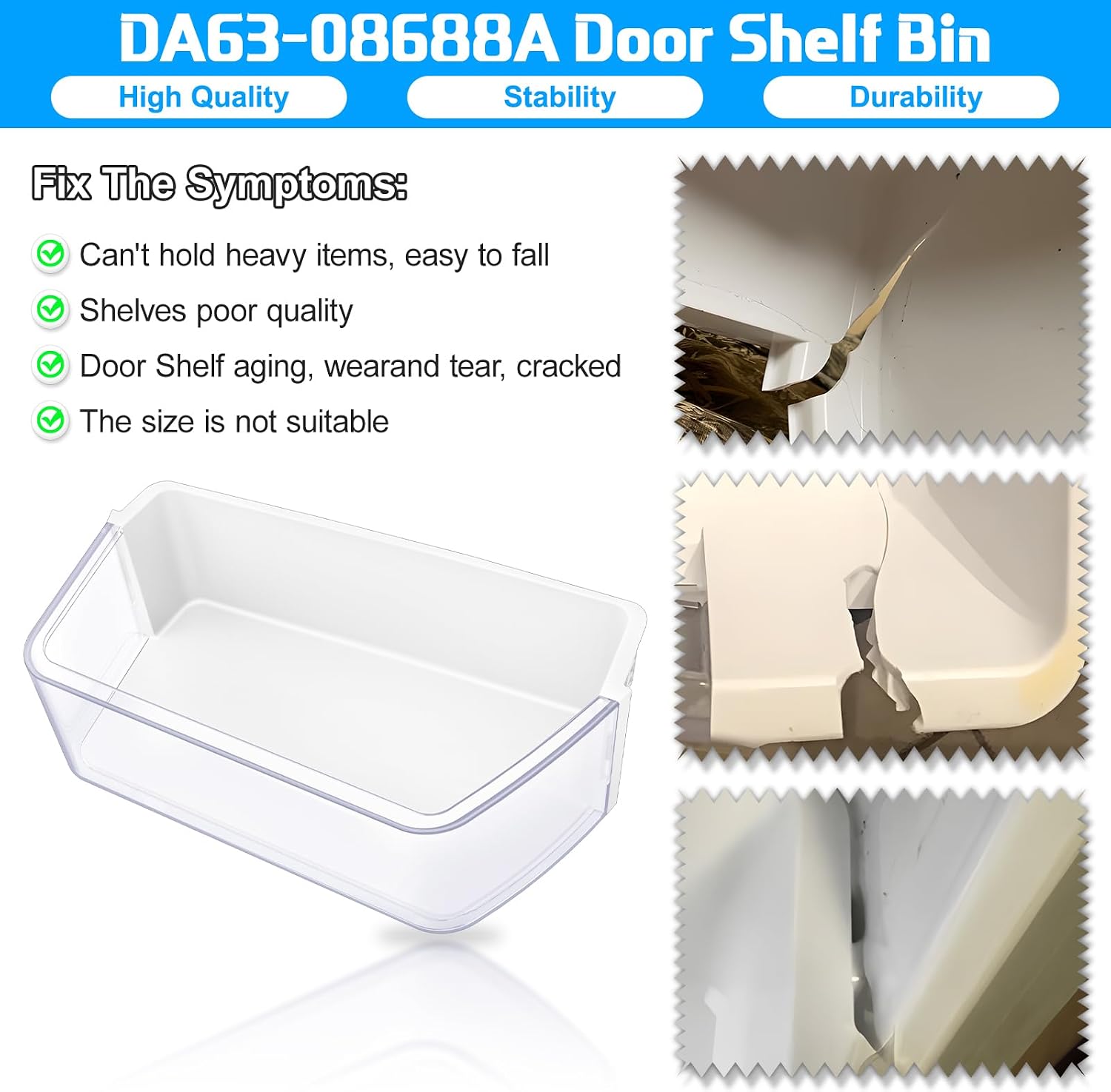 DA63-08688A DA97-17255A RF265BEAESR Door Shelf Bin For Samsung Refrigerator