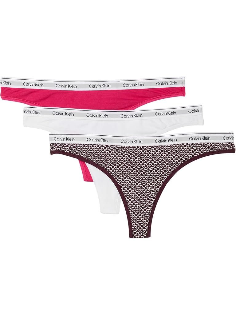 Pink Calvin Klein Modern Logo Thong 3-Pack