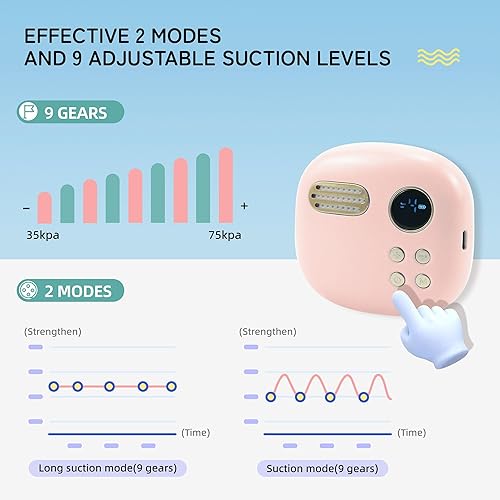 Miniatura 3 de vanso Aspirador nasal para bebé, succión fuerte con 2 modos y 9 engranajes, succión eléctrica separada de la nariz con succión automática para bebés