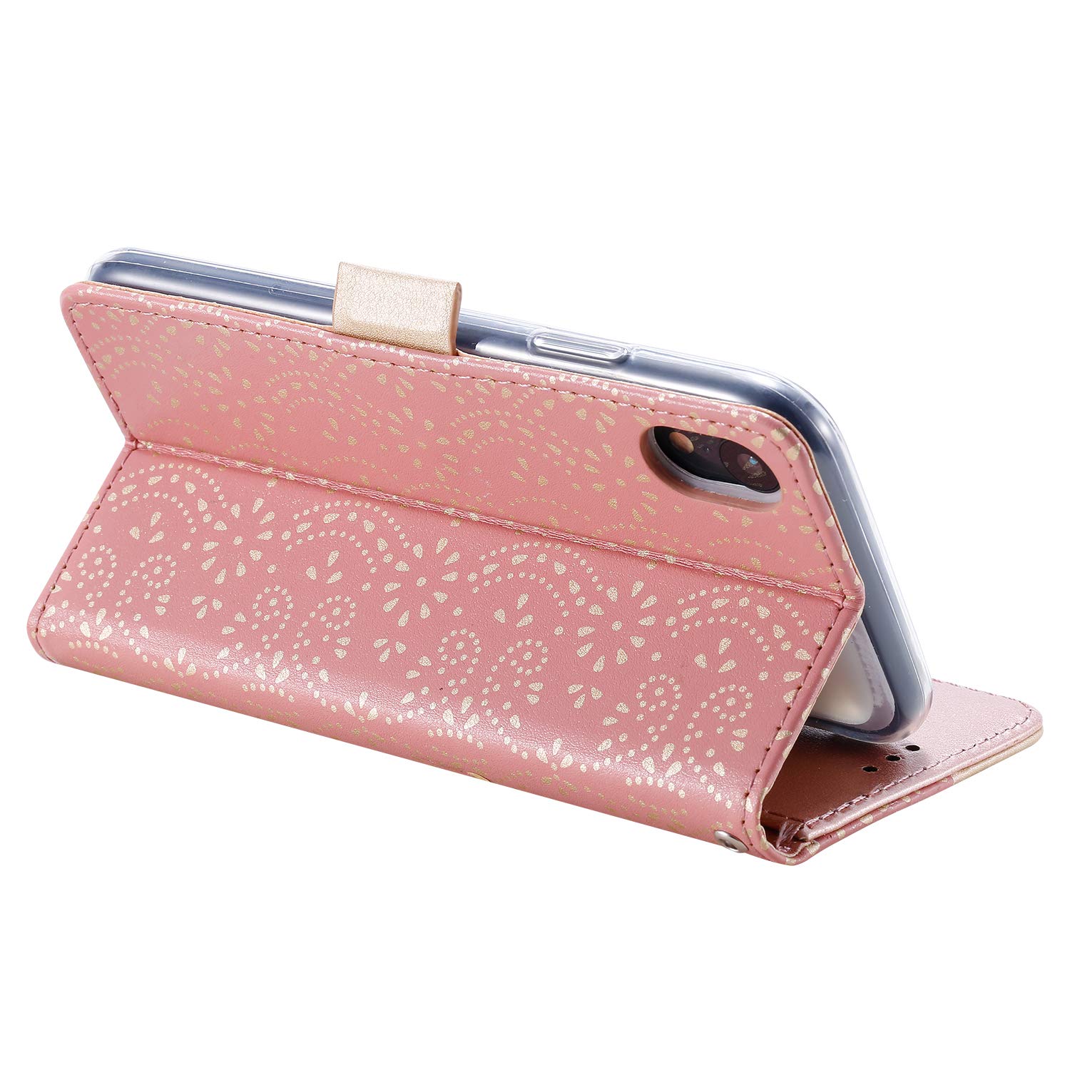 Lawonda Cover con Cordino per iPhone 12 / iPhone 12 Pro 6,1, Custodia Trasparente con Collana Rimovibile Tracolla Laccio Collo Ultra Sottile Morbido TPU Silicone Antiurto AntiGraffio Case, rosa