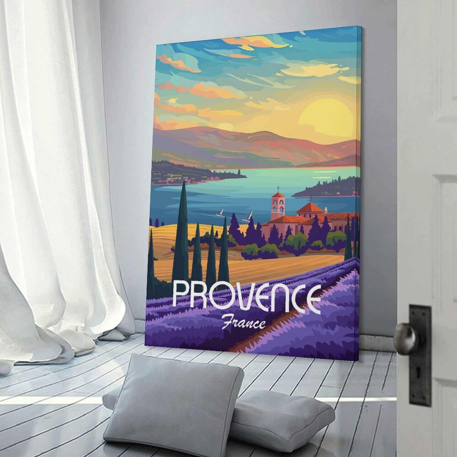 Junmoney Frame-Style-19-1 Provence France Canvas Wall Decor, 20X30inch(50X75cm), For Wall Displays, Bedrooms Or Room Updates, Wall Decor Suited To Curated Displays