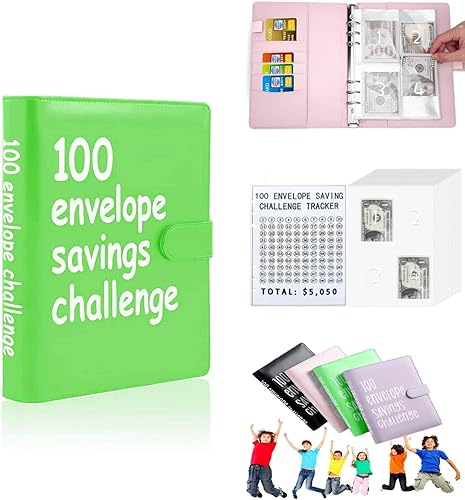 Vista 17 de Libro de desafíos de ahorro de dinero con sobres, carpeta de desafíos de ahorro de dinero, libro de ahorros con sobres de efectivo