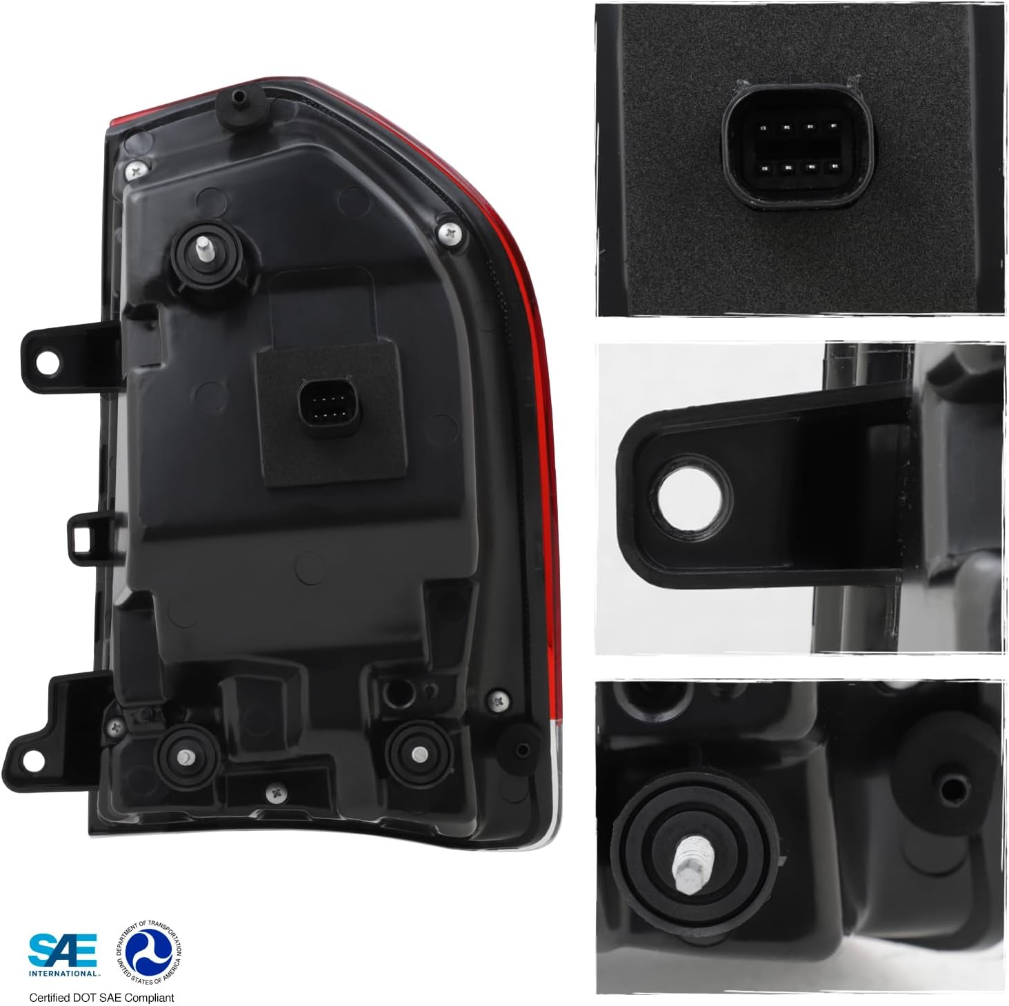 AKKON - Fit 2015-2023 Chrysler 300 15-23 OE Style [Full LED] Tail Lights Black Bezel w/Dark Red Lens Driver + Passenger Assembly