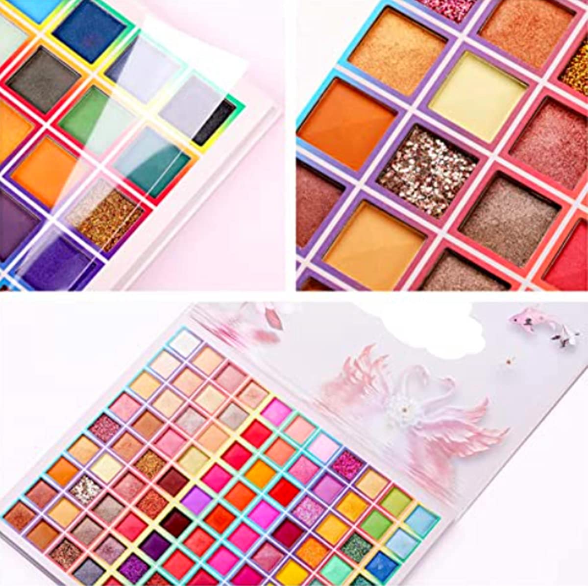 Palette de fard à paupières 99 couleurs, palette de maquillage de fusion de couleurs arc-en-ciel scintillantes mates, fard à paupières professionnel hautement pigmenté
