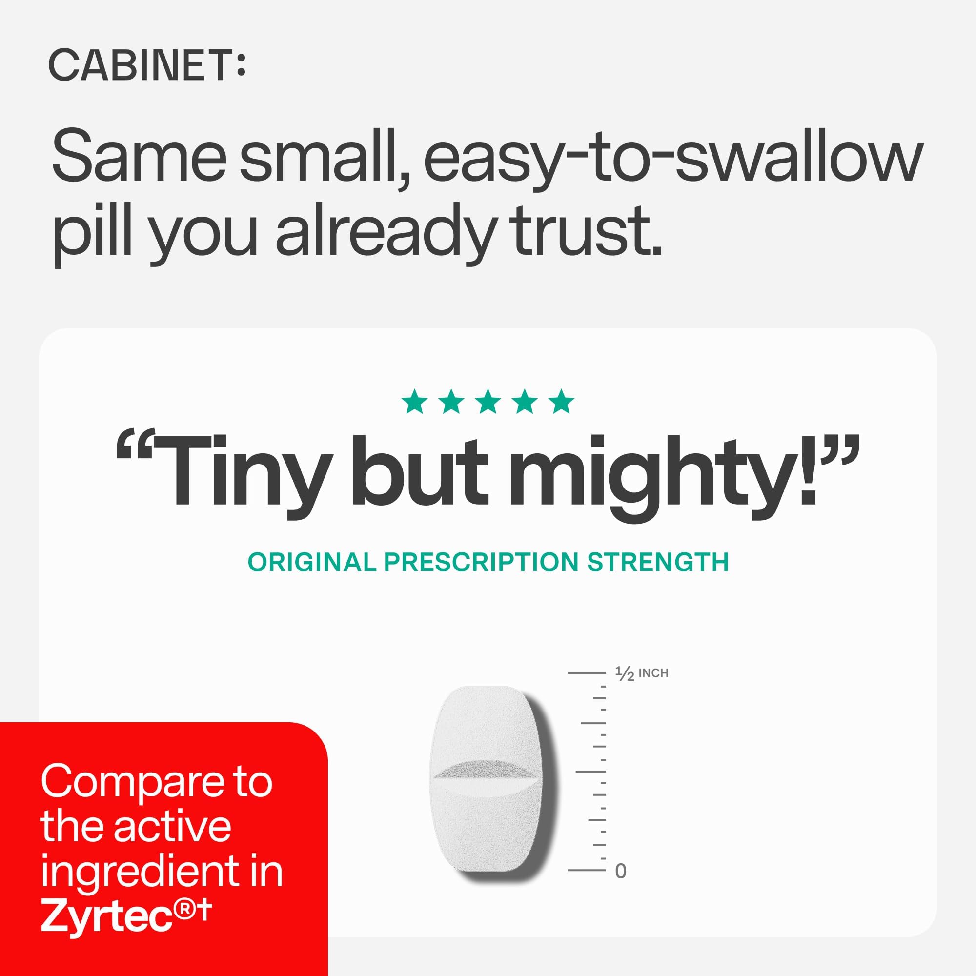 Cabinet: Cetirizine Hcl 10mg Allergy Relief Tablets | Non-Drowsy Antihistamine for 24-Hour Indoor & Outdoor (Aluminum - 300 Count) — Amazon image 3