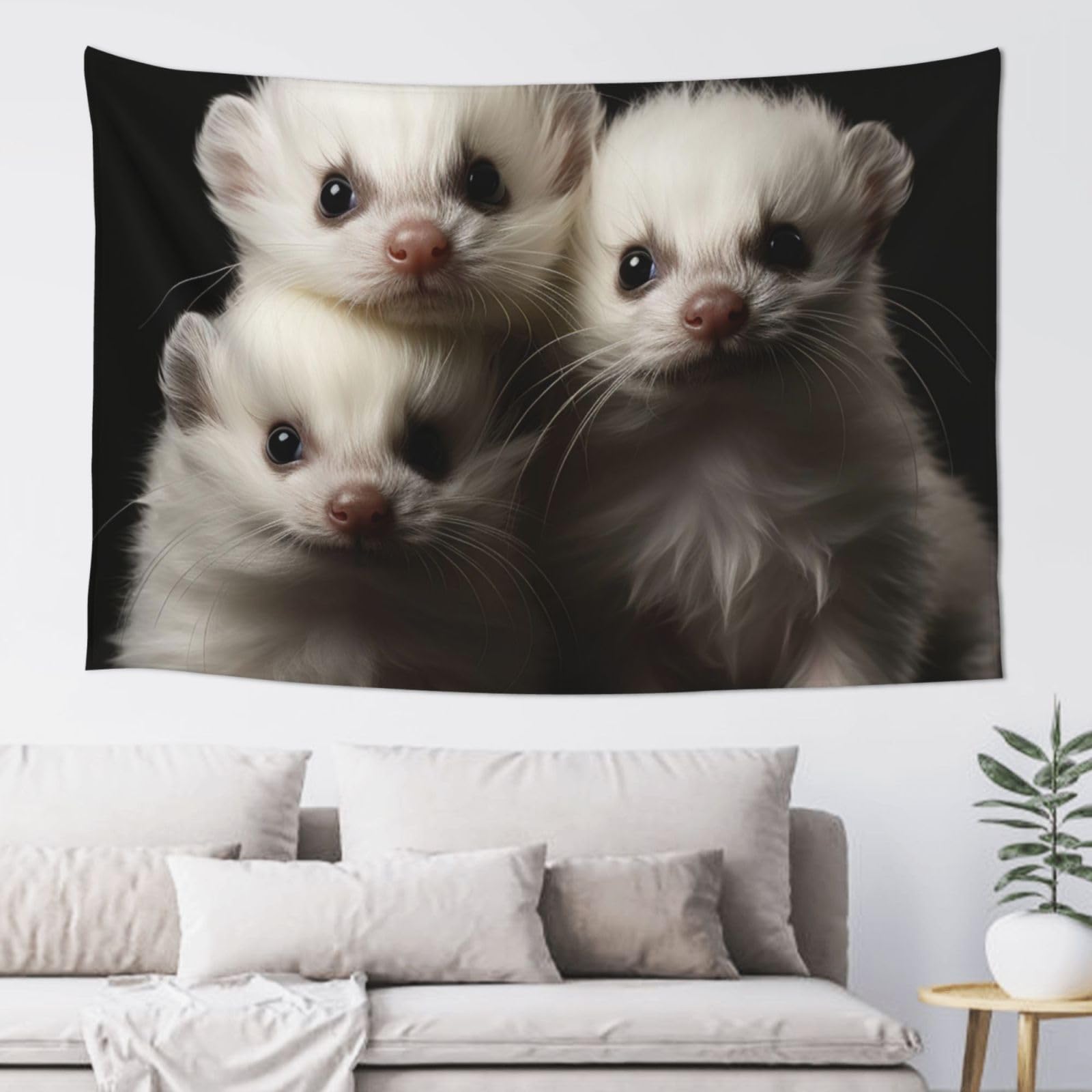 MXZERFKGLA Tapestry Wide Wall Hanging Tapestries Lightweight Art Wall Blanket Ferrets Tapestry Vintage Mural Home Decor Aesthetic Tapestries for Bedroom Dorm Living Room 60x40 Inch