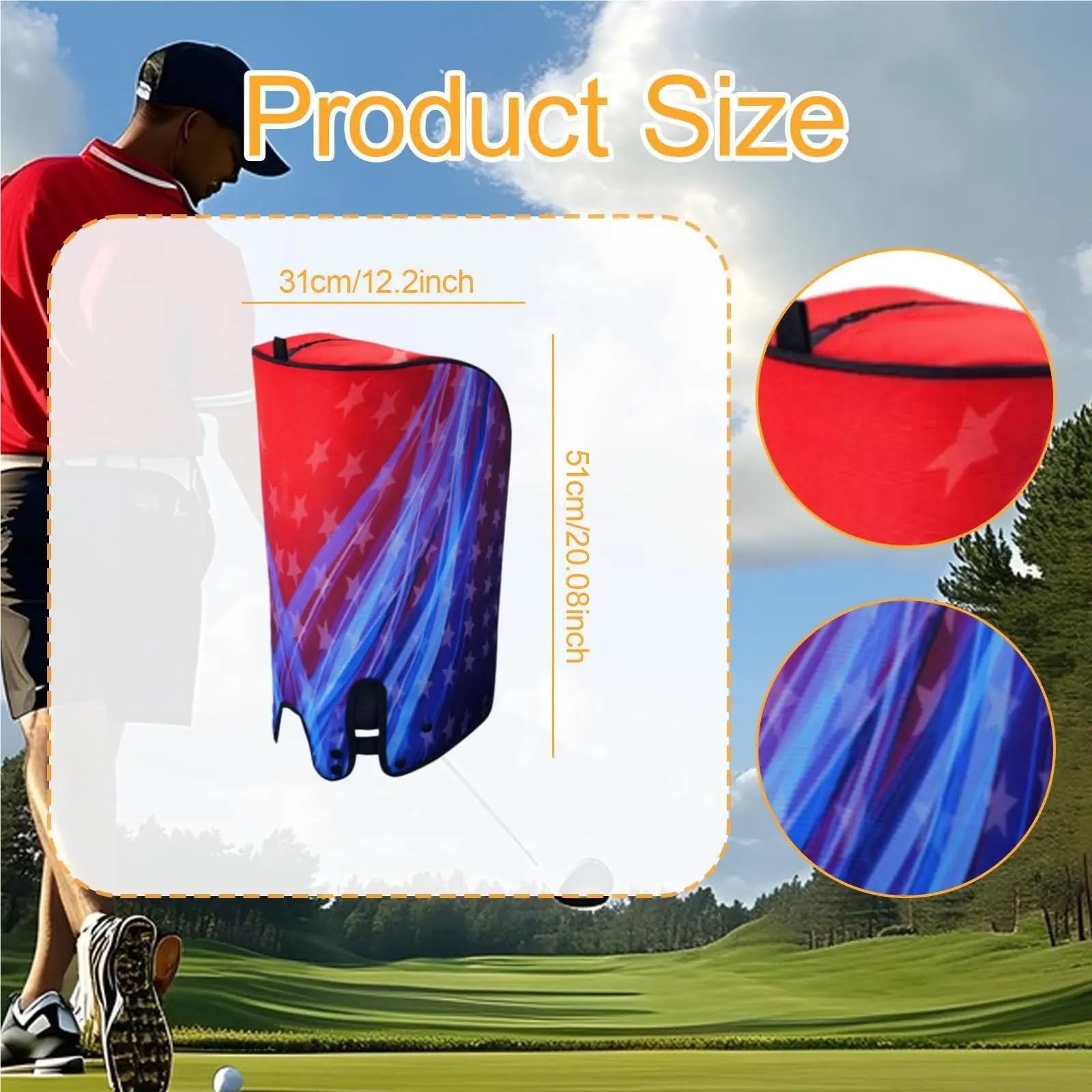 Funda para Bolsa De Golf Bolsa de Golf Cubierta Lluvia Capucha a Prueba Polvo Protector Ligero Universal for Hombres Mujeres Golfista Profesional al Aire Libre
