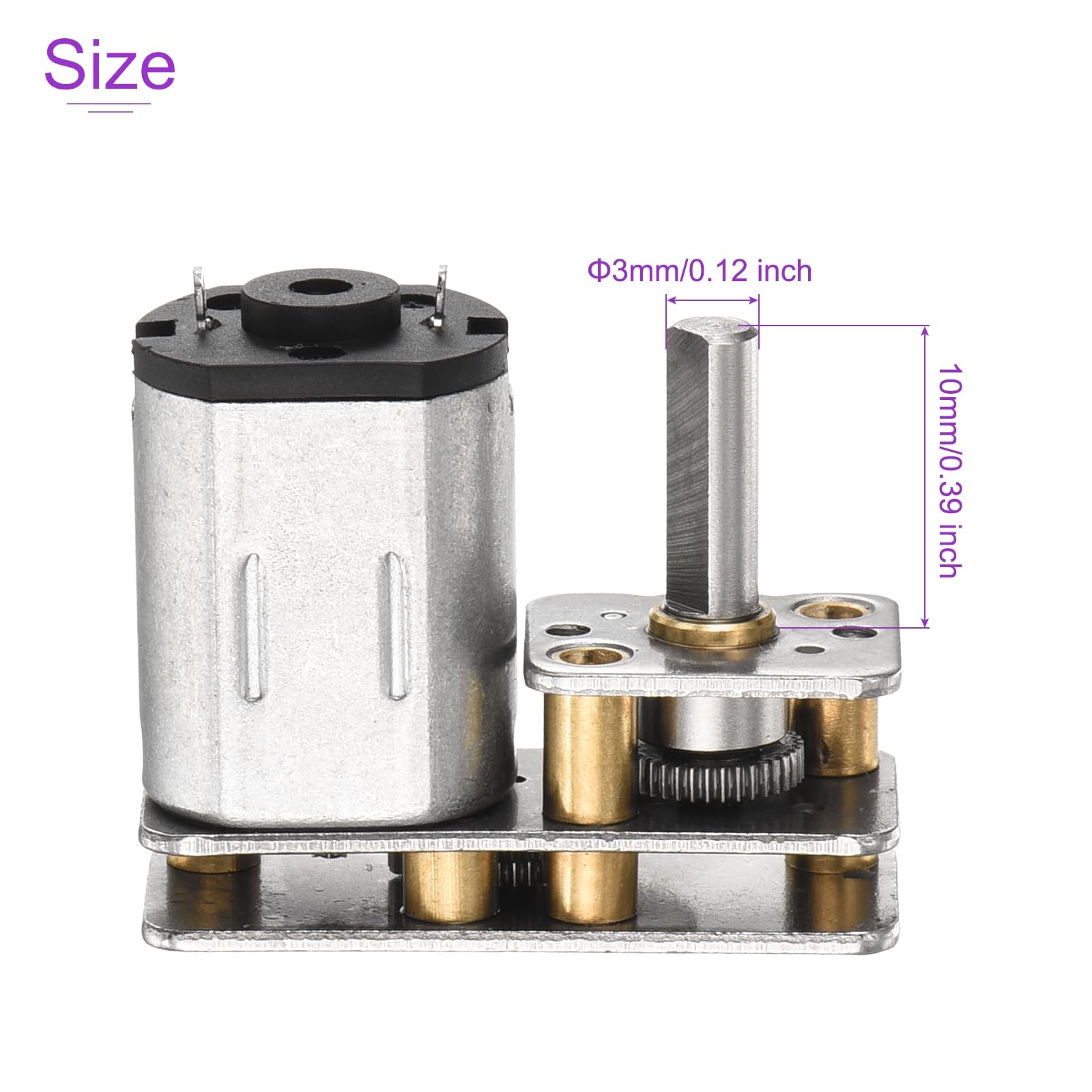 DMiotech 12V 400RPM Rated Torque 8 Output Shaft Length 10mm Micro DC Speed Reduction Motor Mini Metal Gearbox Motor for RC Car Robot Model DIY RC Toys Engine - Image 3