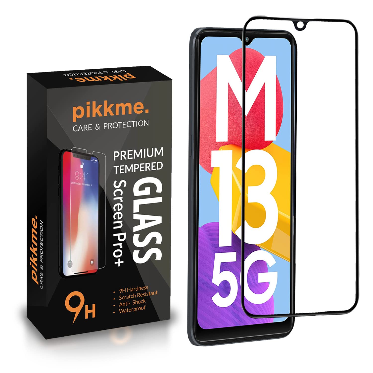Pikkme Tempered Glass Screen Protector for Samsung Galaxy M13 5g Edge to Edge Coverage with Easy Installation kit Black (B0BPH9D14G) Amazon Price History, Amazon Price Tracker