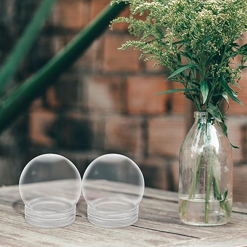 Miniatura 5 de Globo de nieve de plástico, 10 unidades, globo de agua de plástico transparente de 4 pulgadas, globo de nieve transparente con tapa de rosca para