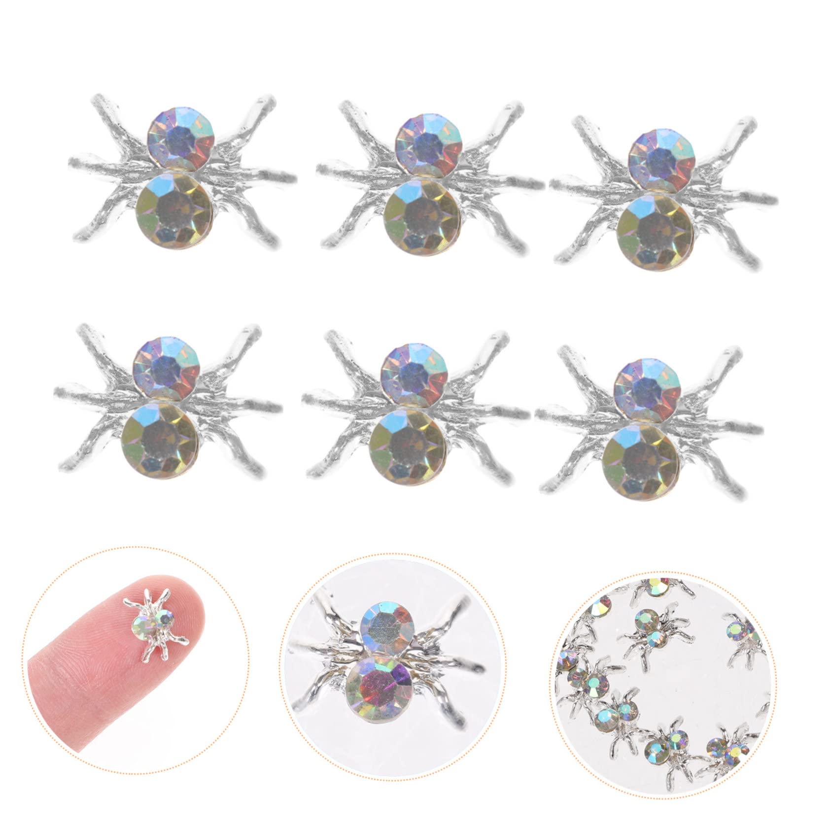 Healvian 200pezzi Charms Per Unghie Forma Di Ragno Decorazioni Per Nail Art Accessori Eleganti Per Manicure Halloween e Feste Per Amanti Del Diy e Professionisti