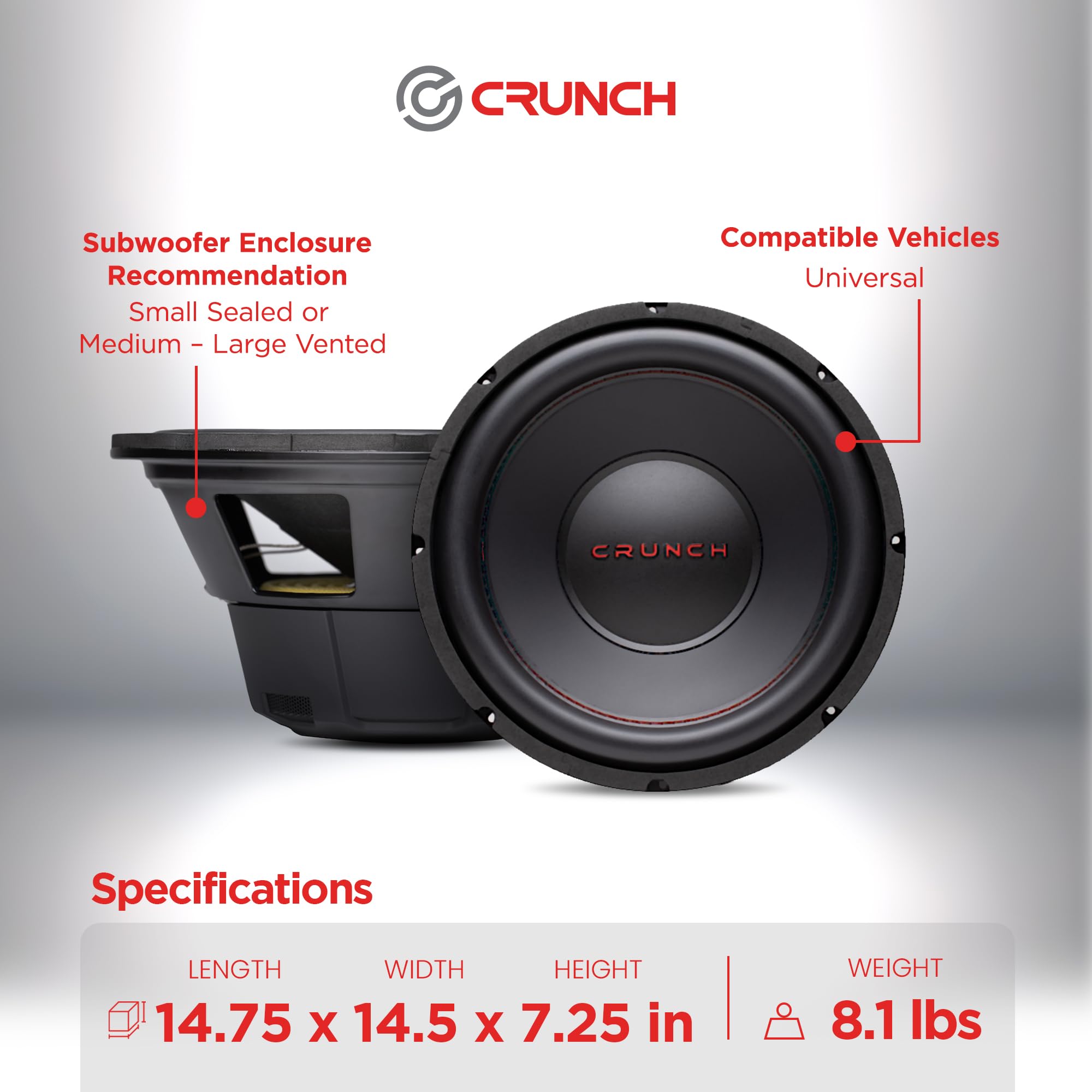 Amazon.co.jp: Crunch CRW12D4 CRW 12インチ サブウーファー 800ワット