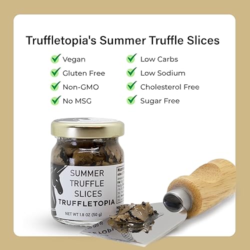 Miniatura 9 de Truffletopia  Rebanadas de trufa de verano  Carpaccio de trufa negra trufa real  Topping de lujo o gourmet  Listo para comer  Alternativa a las