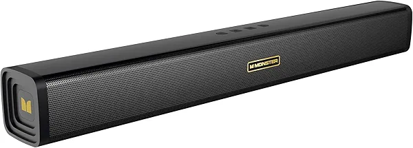 Monster S220 Bluetooth Soundbar, Wireless Bluetooth 5.4 Sound Bar, 2.0CH with Dual Bass Diaphragm, All-in-one Home Theater Speakers, Compact, AUX/USB/TF Card Connection for PC/Gaming/Projectors