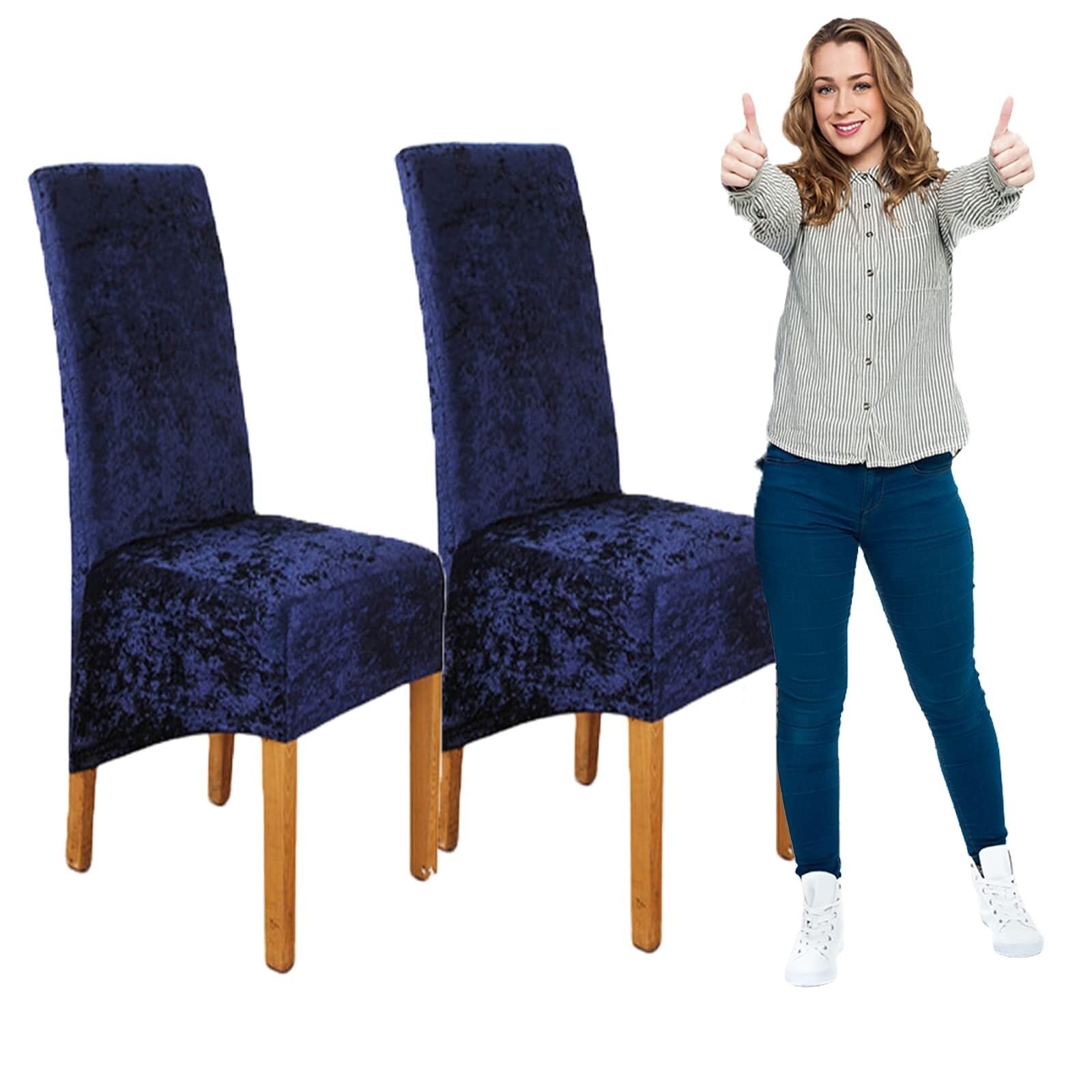 NMVAWIPT Crushed Velvet XL Dining Chair Covers, Elastic Stretch Protective Slipcovers, Ideal For Hotel, Wedding Banquet, Party(#90,2pcs)