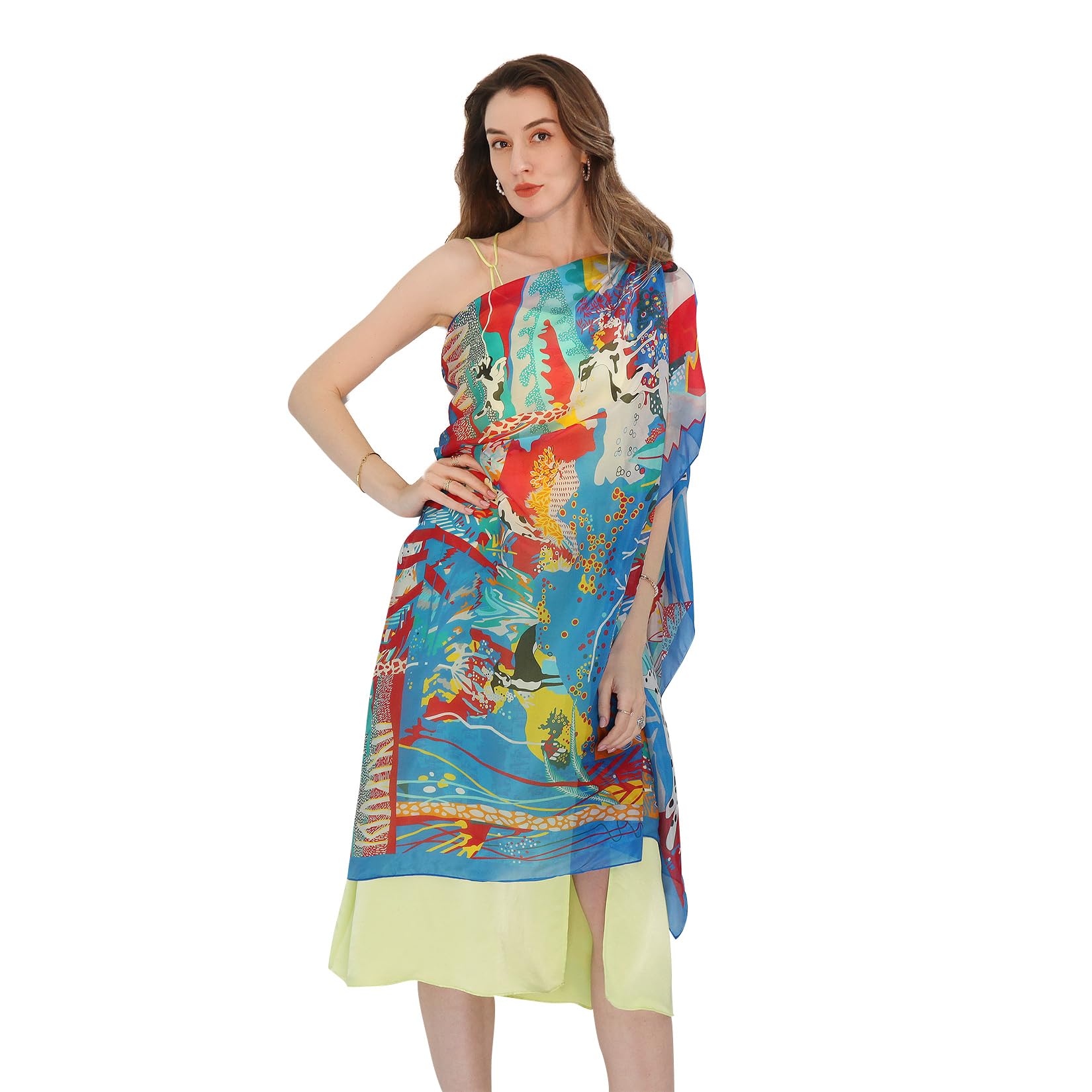 Xinmurffy100% Mulberry Silk Travel Scarf for Women Long Pashmina Shawls and Wraps for Evening Dresses