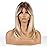 Allbell Mixed Blonde Wig with Curtain Bangs Medium Length Layered Hair Wig for Women Heat Resistant Synthetic Wigs for Daily Use