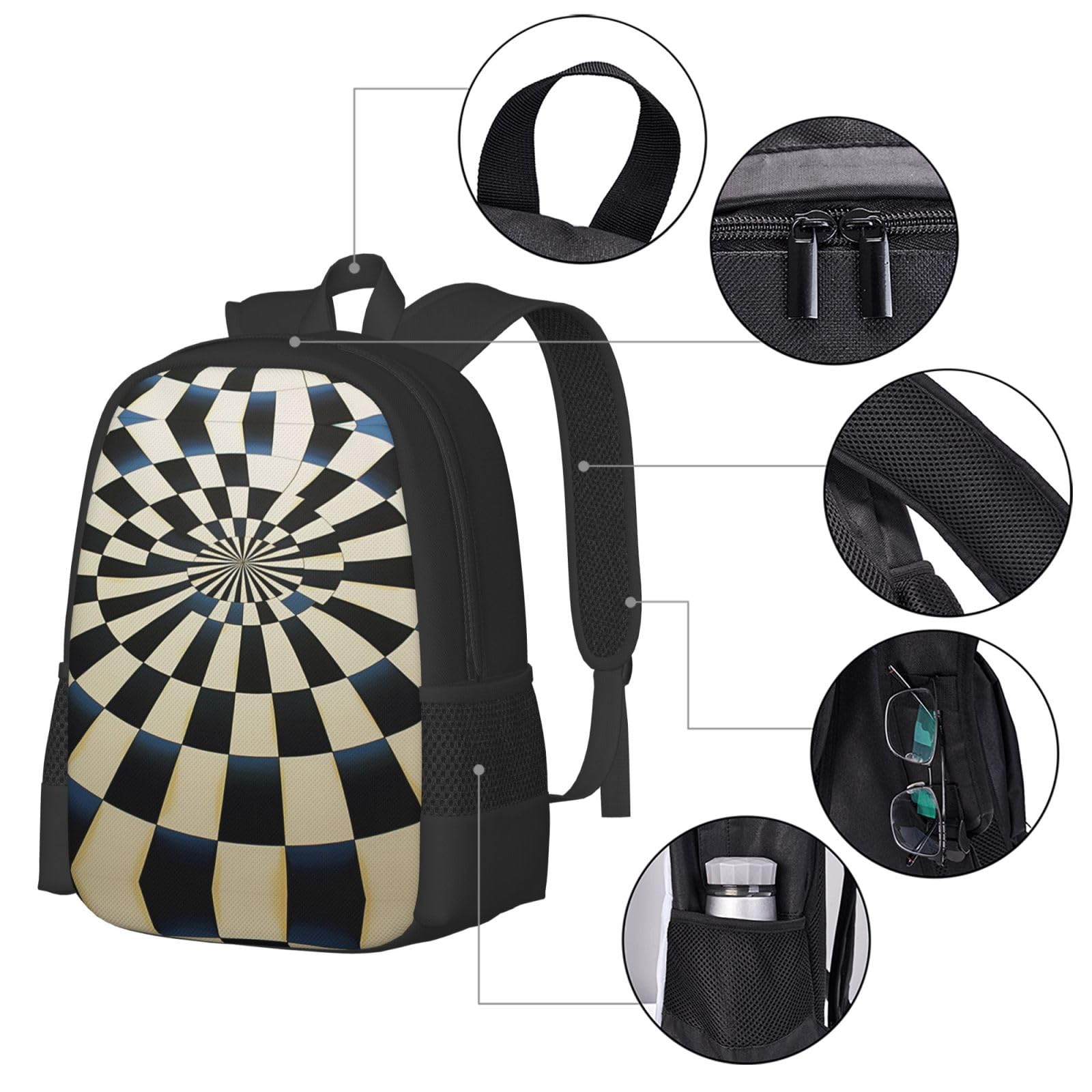 Alert Skunk Plecak Unisex 15,6 cala Laptop Czarny Oxford Plecak