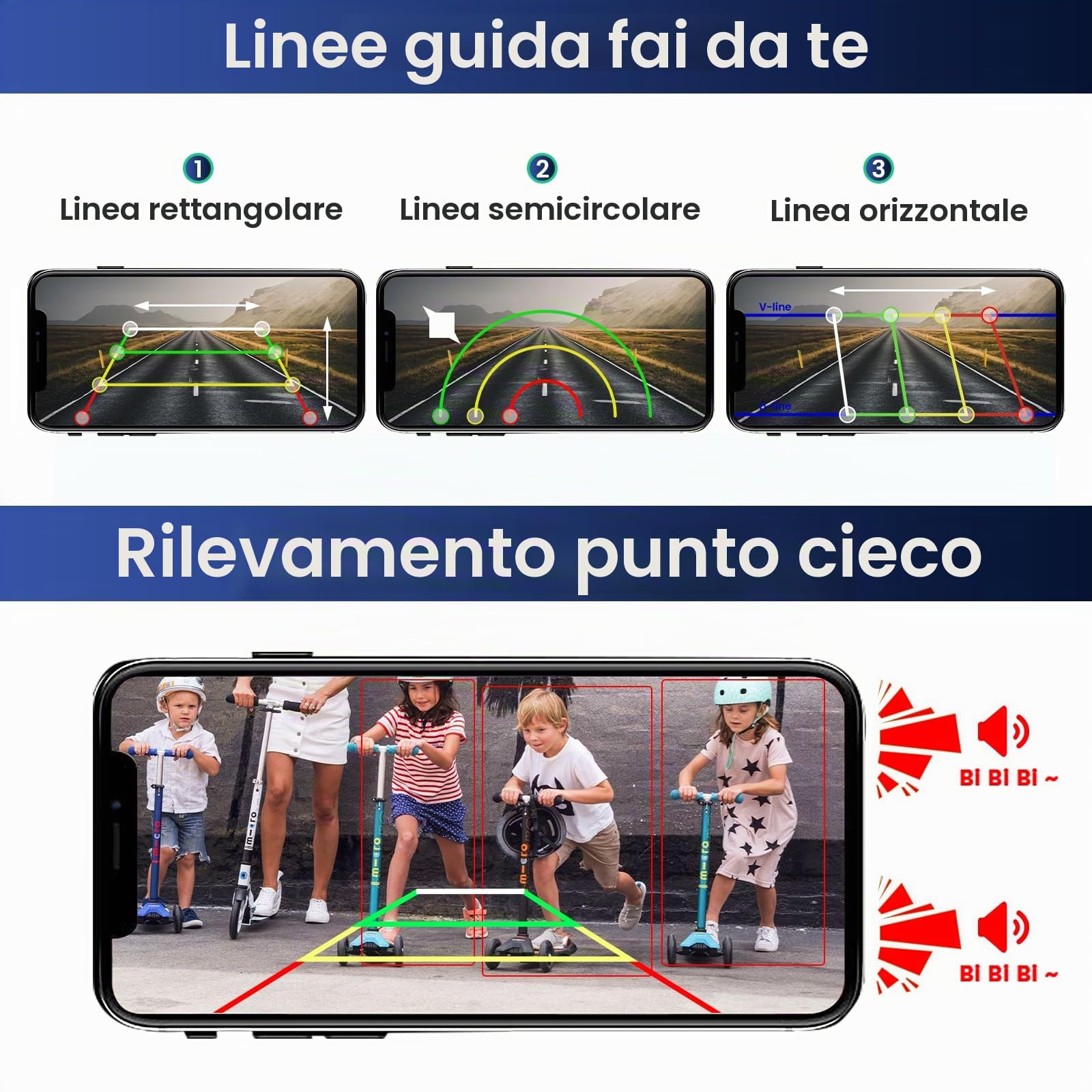 Telecamera di retromarcia WiFi solare, telecamera di retromarcia magnetica wireless, FHD 1080P IR visione notturna IP69K impermeabile, per iPhone Android, ausilio al parcheggio auto, camper