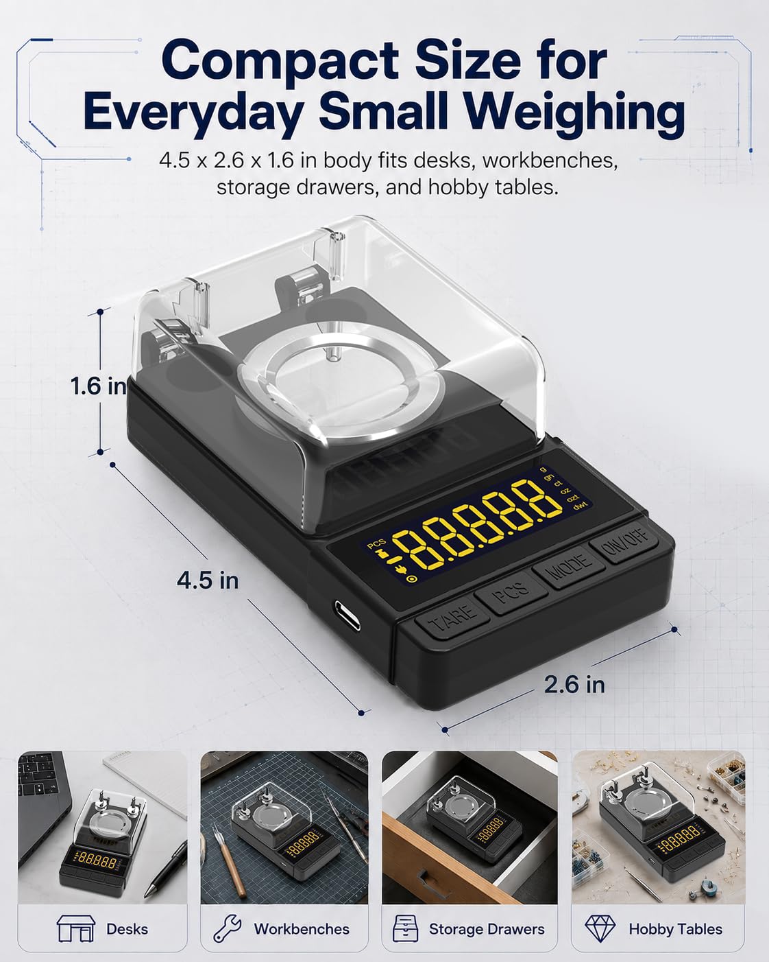 Digital Milligram Scale - 50g Precision -3 Digital Milligram Scale - 50g Precision -3