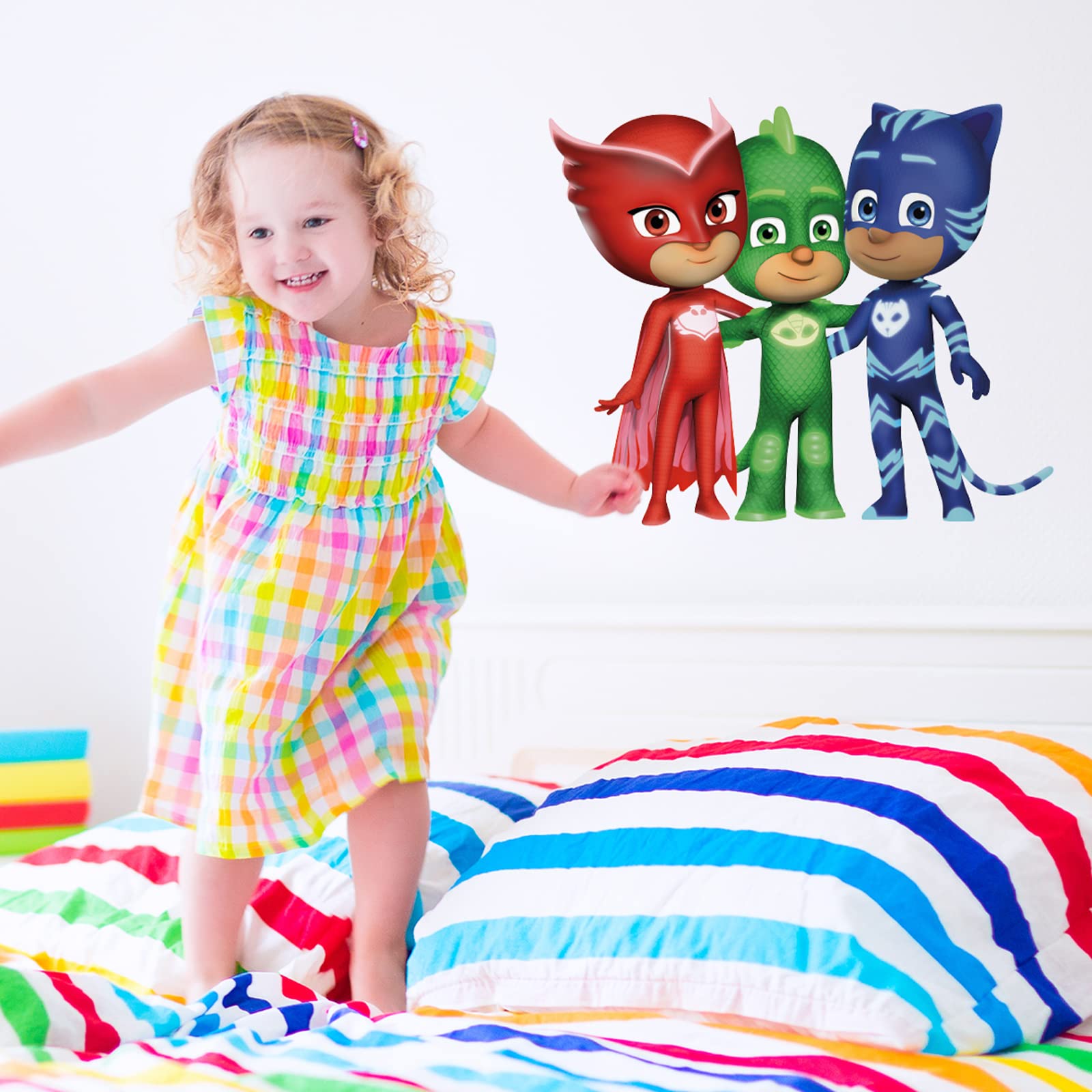 Stickerscape PJ Masks Wall Sticker (Hero Friends - Large Size)| Official PJ Masks Wall Decal, PJ Masks Wall Decor | PJ Masks Bedroom | Easy to Apply, Cleanly Removable