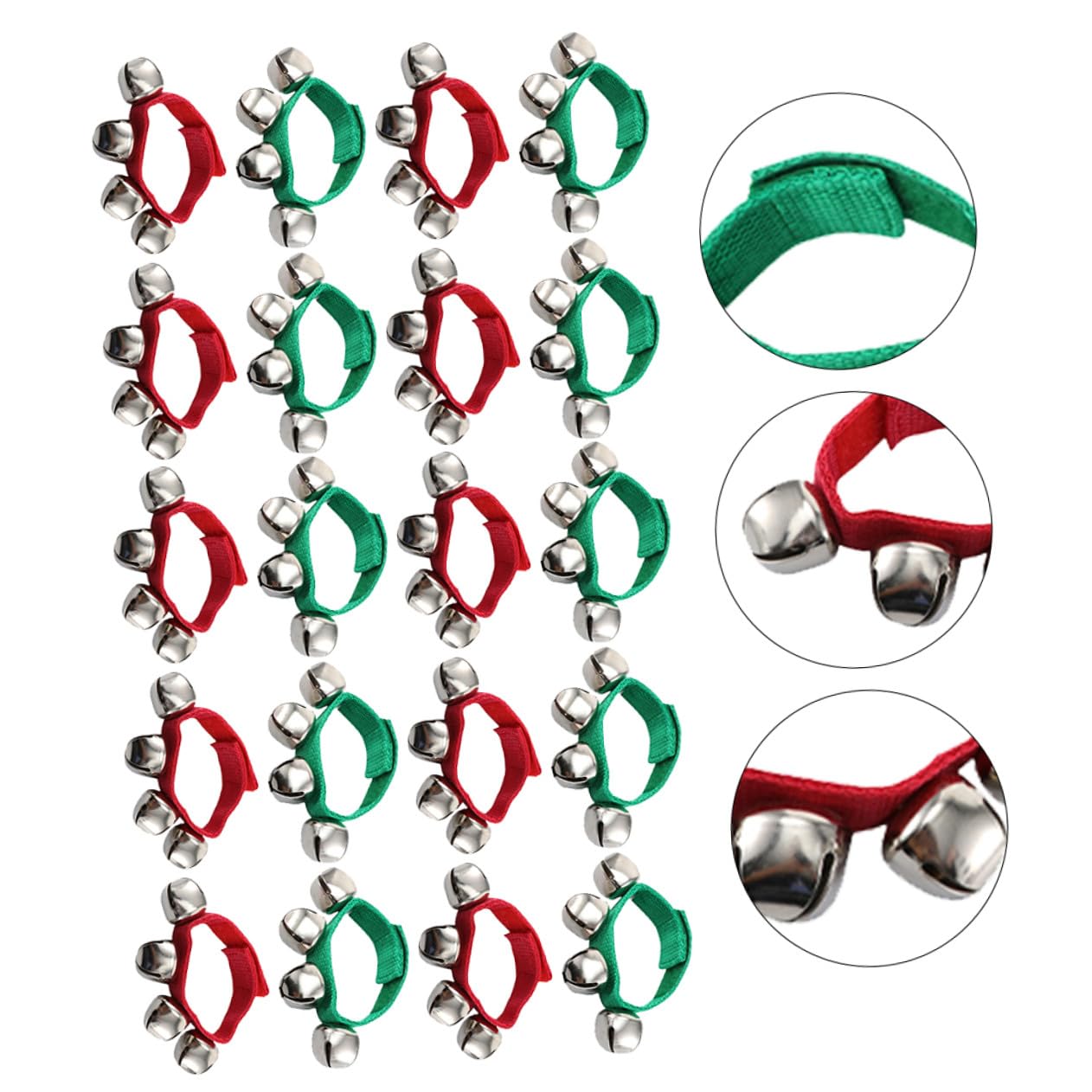 Braccialetti Campanelli da Polso 20 Pezzi per Giochi Musicali | Metallo e Tessuto, Adatti ai Ragazzo Ragazza, da Appendere al Polso, per Feste e Natale Colore Casuale