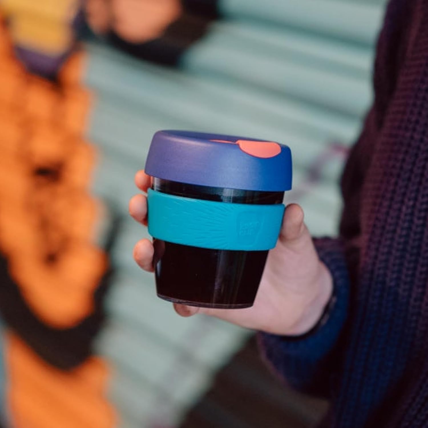 KeepCup Original, Lightweight Plastic Reusable Coffee Cup with Splashproof Sipper Lid - 8oz/227ml - Eventide