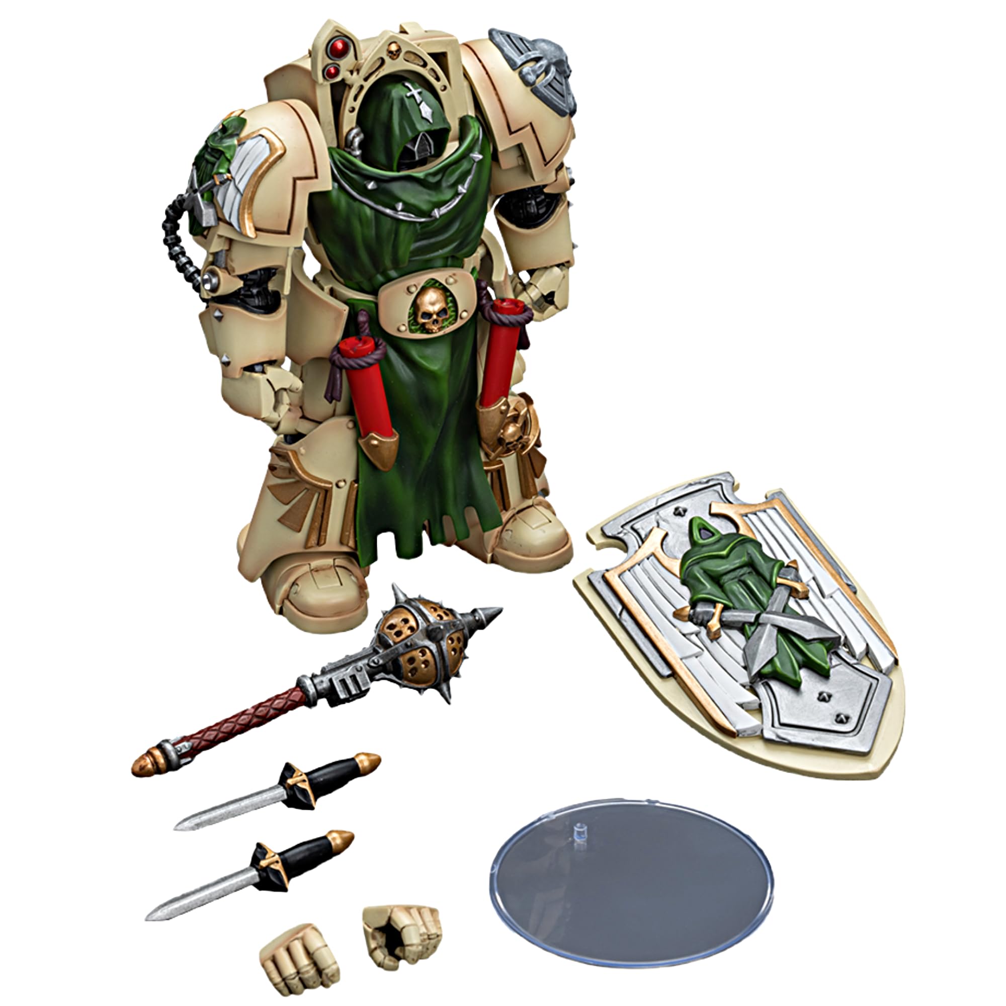 JOYTOY Warhammer 40K 1/18 Figurki akcji Dark Angels Deathwing Rycerz z Buławą Rozgrzeszenia 2 Model kolekcjonerski