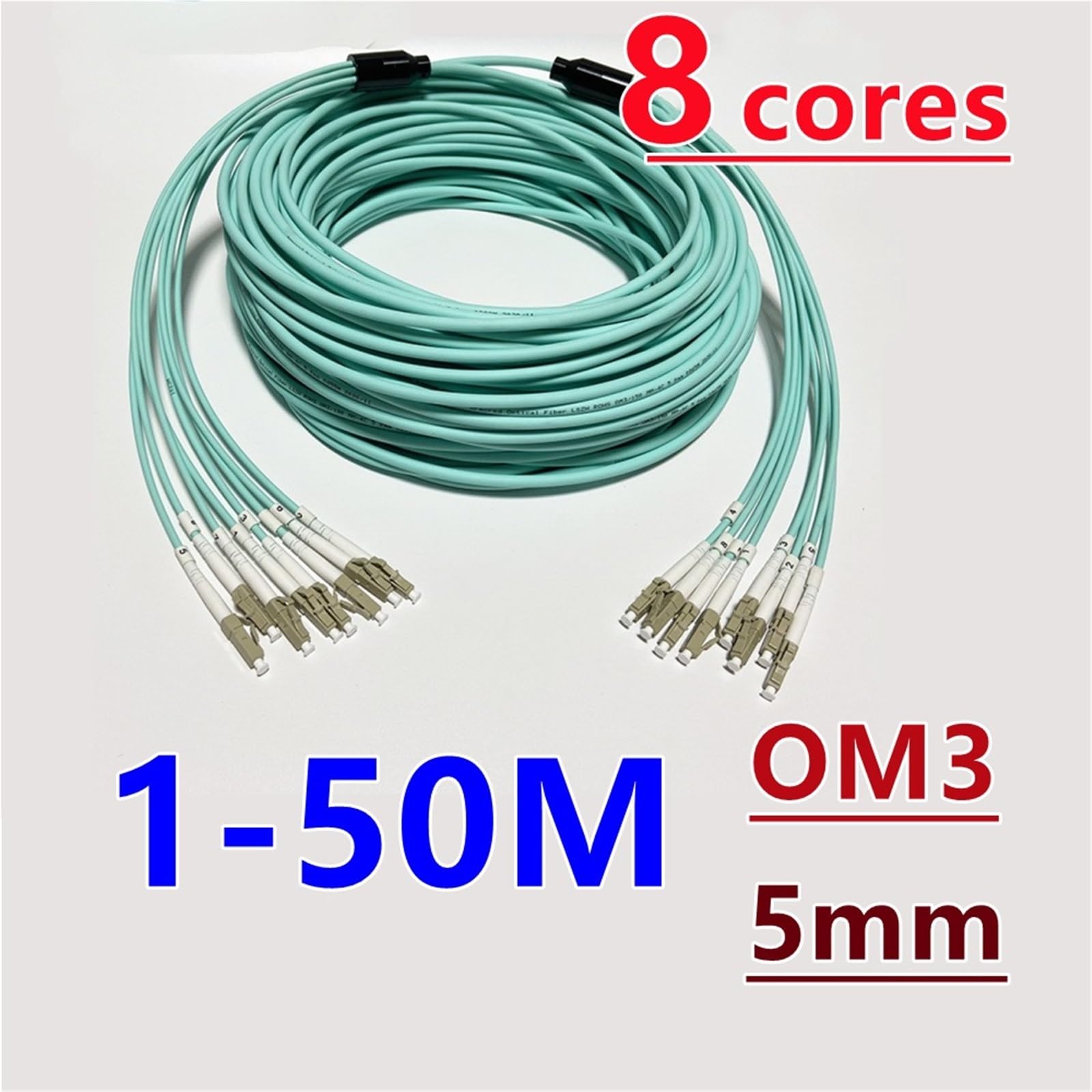 Câble de raccordement à fibre optique blindé à 8 conducteurs 1-50 m OM3 (5m 2pcs SC-SC)