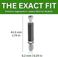 Vista 4 de Spare Hardware Parts Tornillo de fijación de bloqueo de leva (repuesto para pieza IKEA #118331) (paquete de 8)