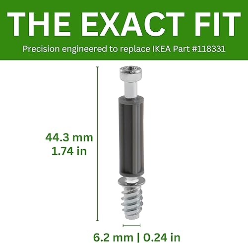 Miniatura 4 de Spare Hardware Parts Tornillo de fijación de bloqueo de leva (repuesto para pieza IKEA #118331) (paquete de 8)