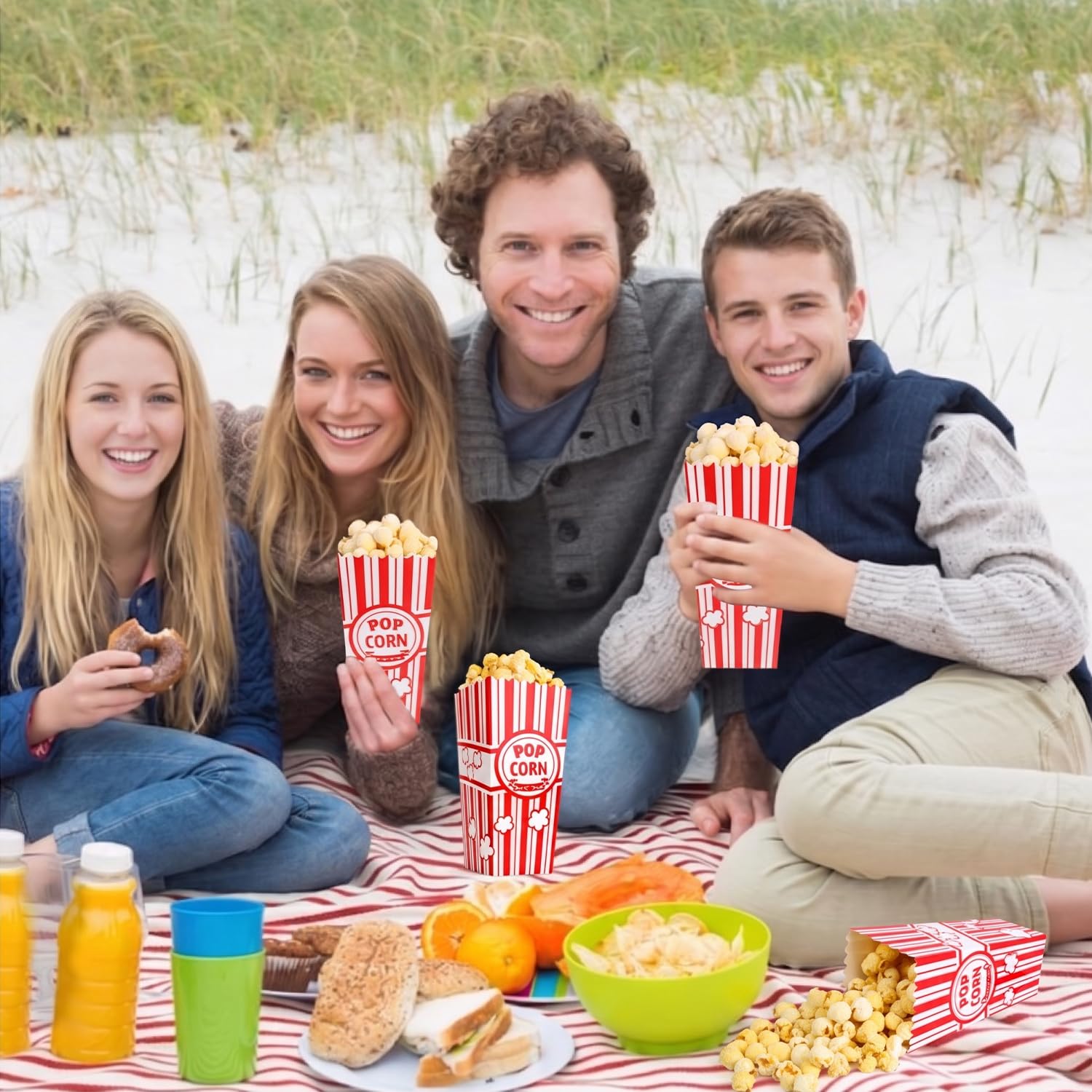 VOISEN Papier-Popcorn-Tüten, 1000 Stück, 28 ml, einzelne Portionen | Pop-Maisbeutel für Poporn-Maschine, Filmabende, Pop-Maisbeutel