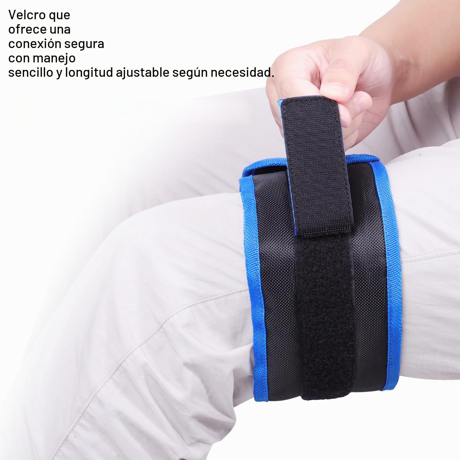 Elevador de piernas, correas para elevar muslos, adecuado para personas mayores, discapacitadas y en rehabilitación. Facilita la entrada y salida de la cama, vehículos y sillas de ruedas. 1 unidad.