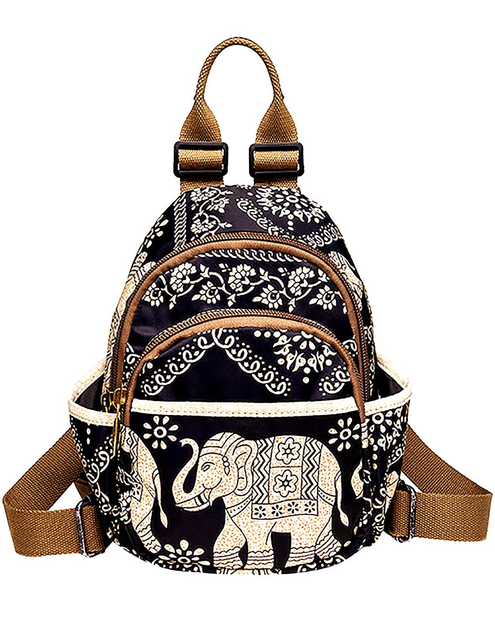 POPUCT Mini Nylon Women Backpack Purse Fashion Lightweight Small Casual Daypack(elephant)