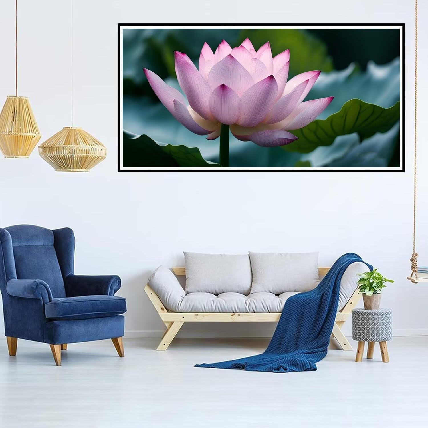 Zaafeen Zestawy do malowania diamentami dla dorosłych, łabędź kwiat orchidei 5D, duży diament, sztuka, pełne akcesoria, pełne akcesoria, pełne wiercenie kryształów górskich, haft obrazy, rękodzieło, sztuka do dekoracji ścian domu, 70 x 140 cm