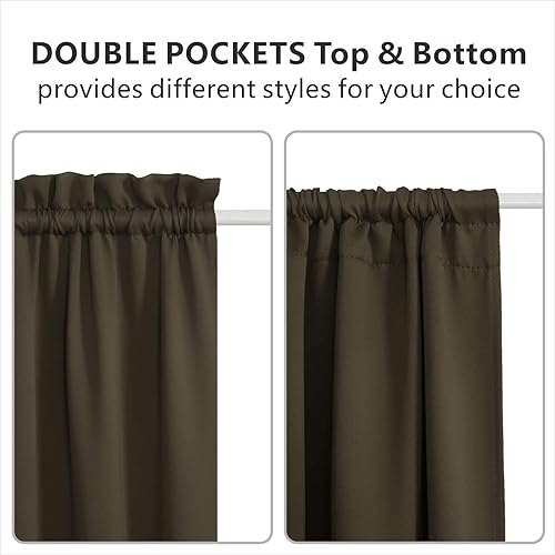 Miniatura 5 de Aquazolax Panel de cortina opaca para puerta de patio, Panel de puerta francés de 25 x 40 pulgadas, cortinas de ventana con aislamiento térmico, 1