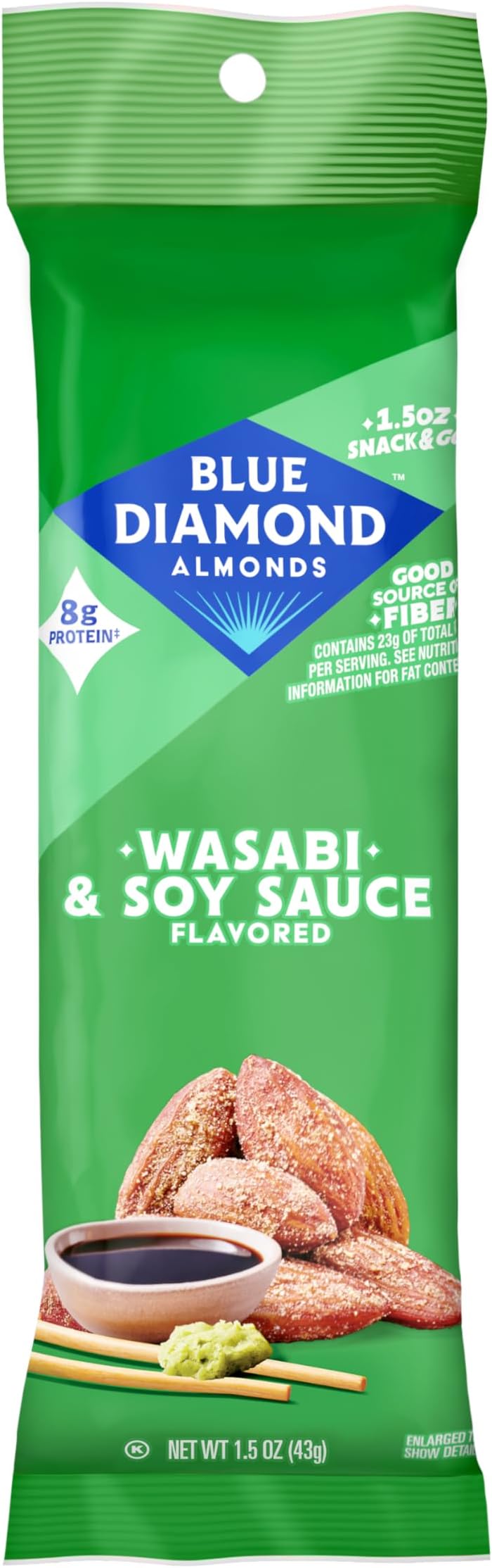 Blue Diamond Almonds, Wasabi and Soy, 1.5 Ounce (Pack of 12)