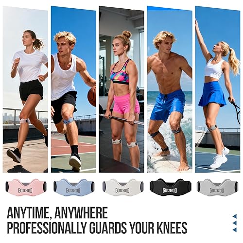 Miniatura 6 de GOUNOD Correa de rodilla para rodilla de saltador, soporte de silicona para deportes, estabiliza el alivio de la tendinitis rotuliana de rótula