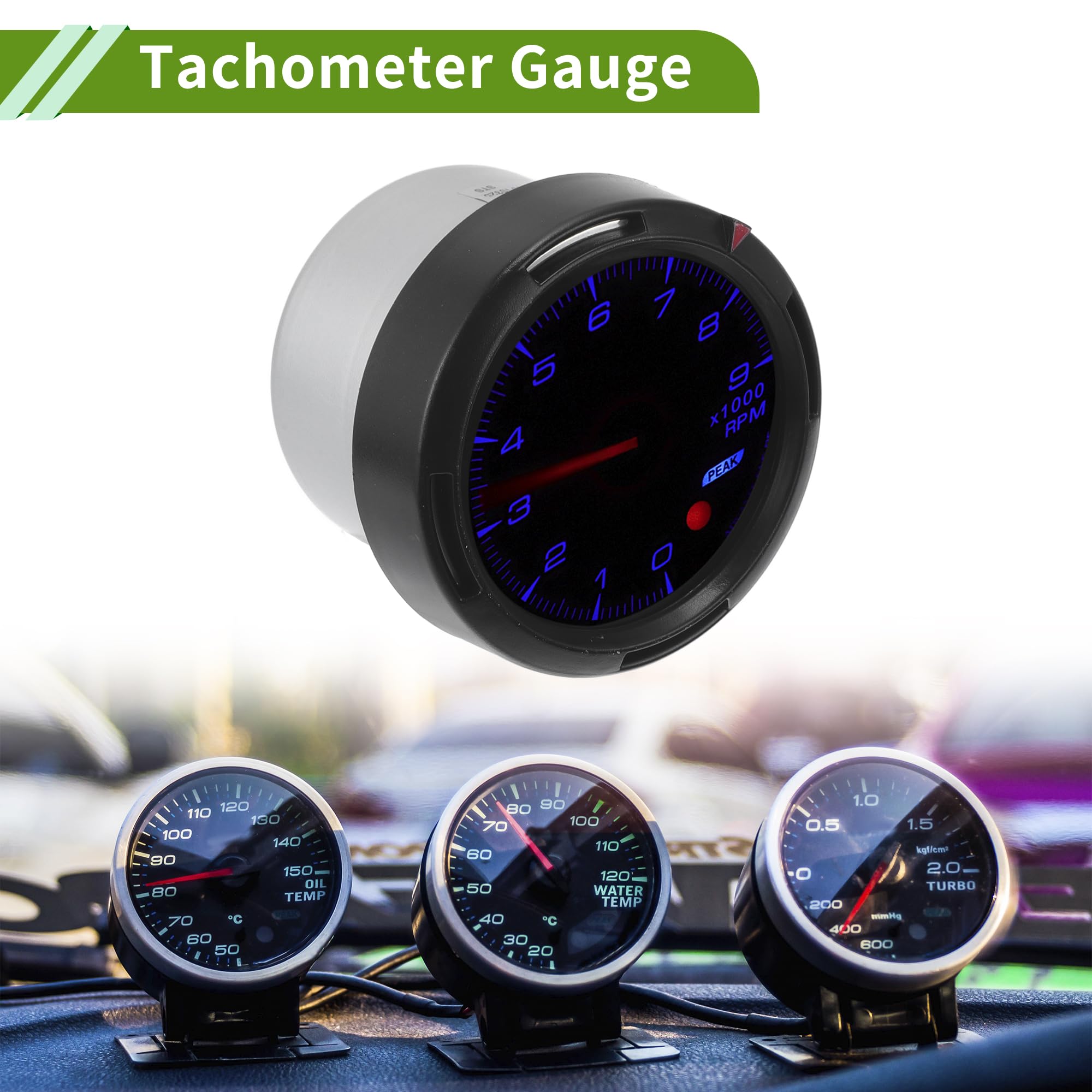 Tachimetro 60mm 1 Pezzo Universale Per Auto 12V 0-10000RPM