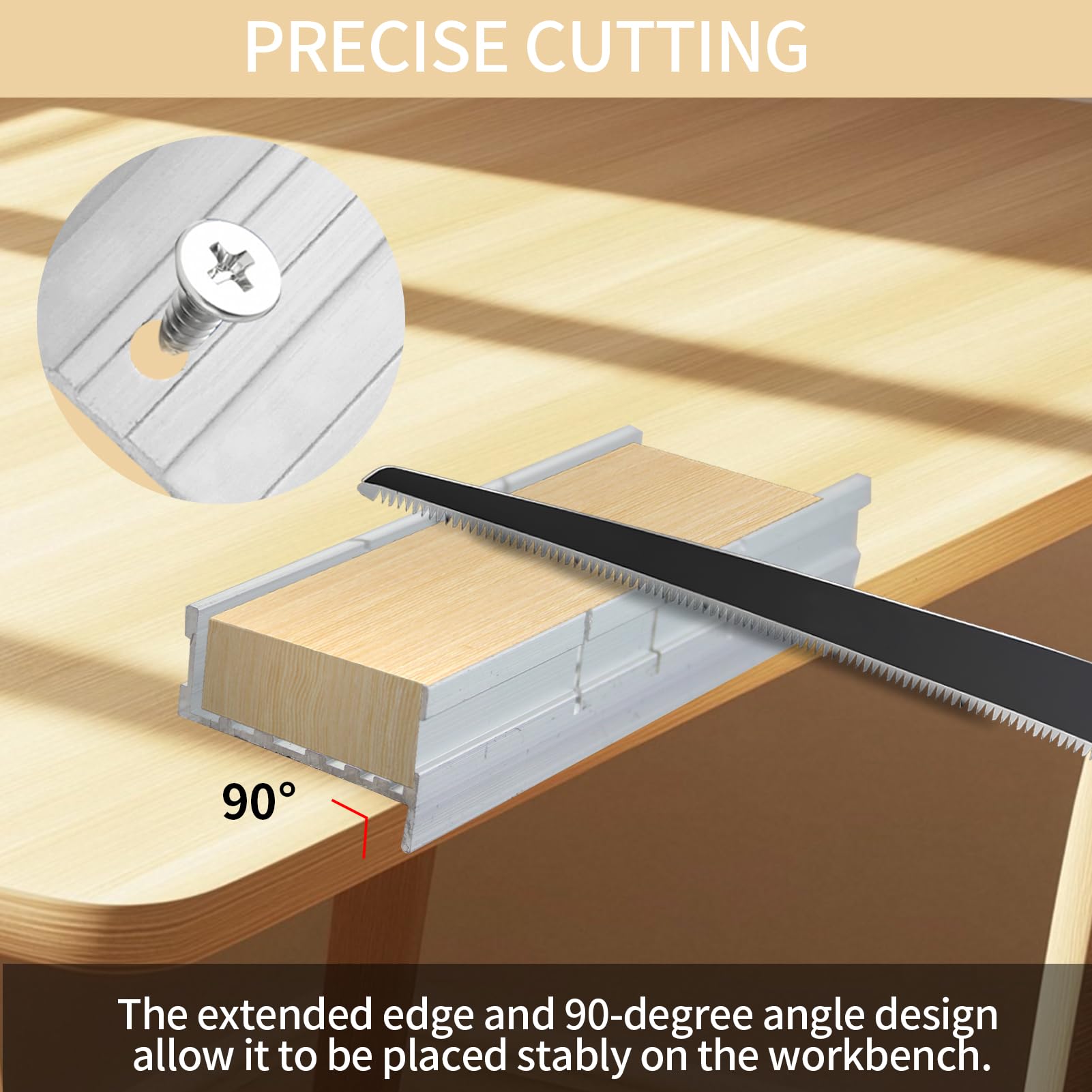 Metal Mitre Box Aluminium Mitre Block 5.3 Inch Heavy Duty Mitre Shears Accurate Cutting Guide with 3 Angles 45 90 135 Degree for Manual Saw and Handsaws Cutting Wood Moulding and Soft Metals - Image 3